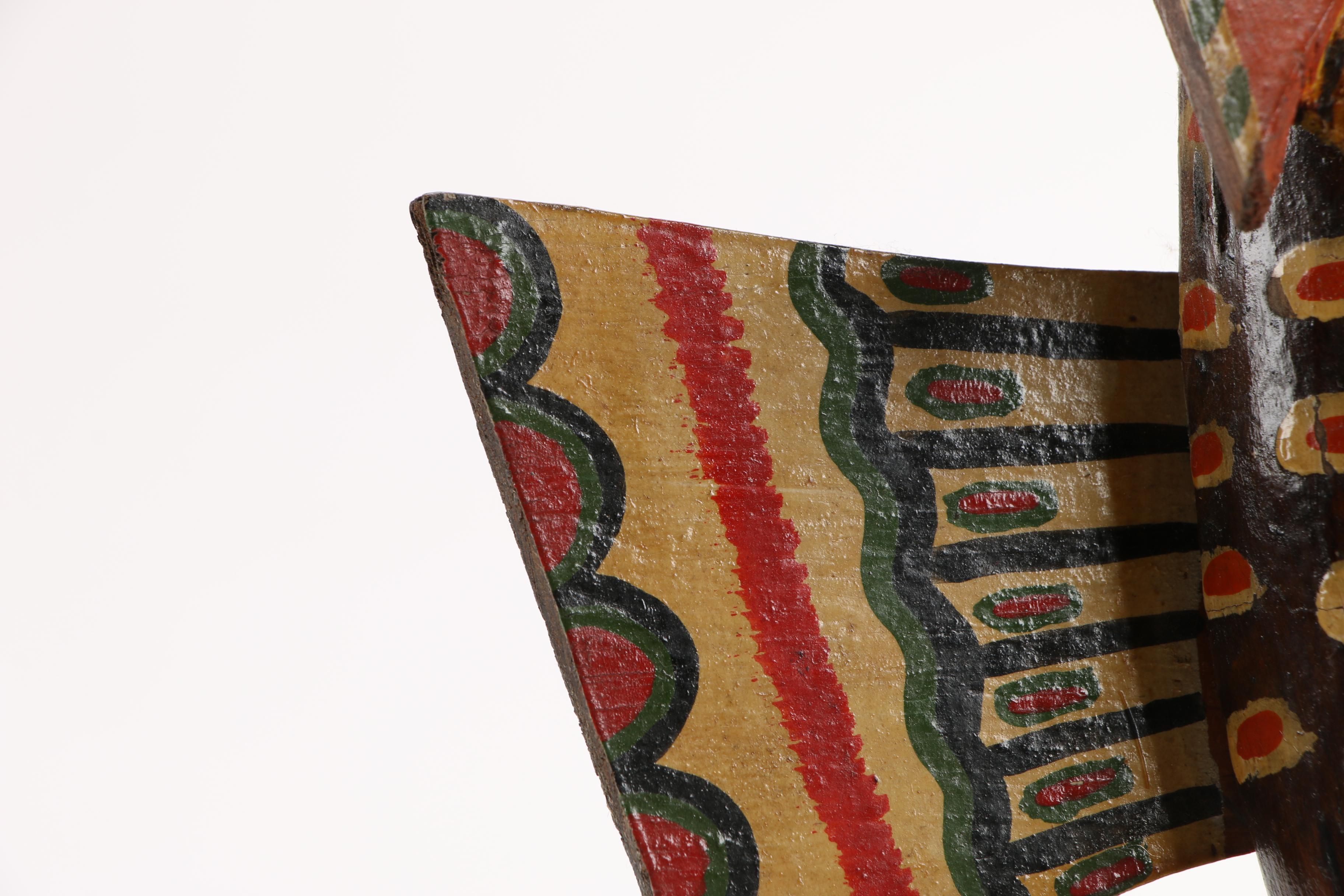 Folk Art Polychrome Wood Owls