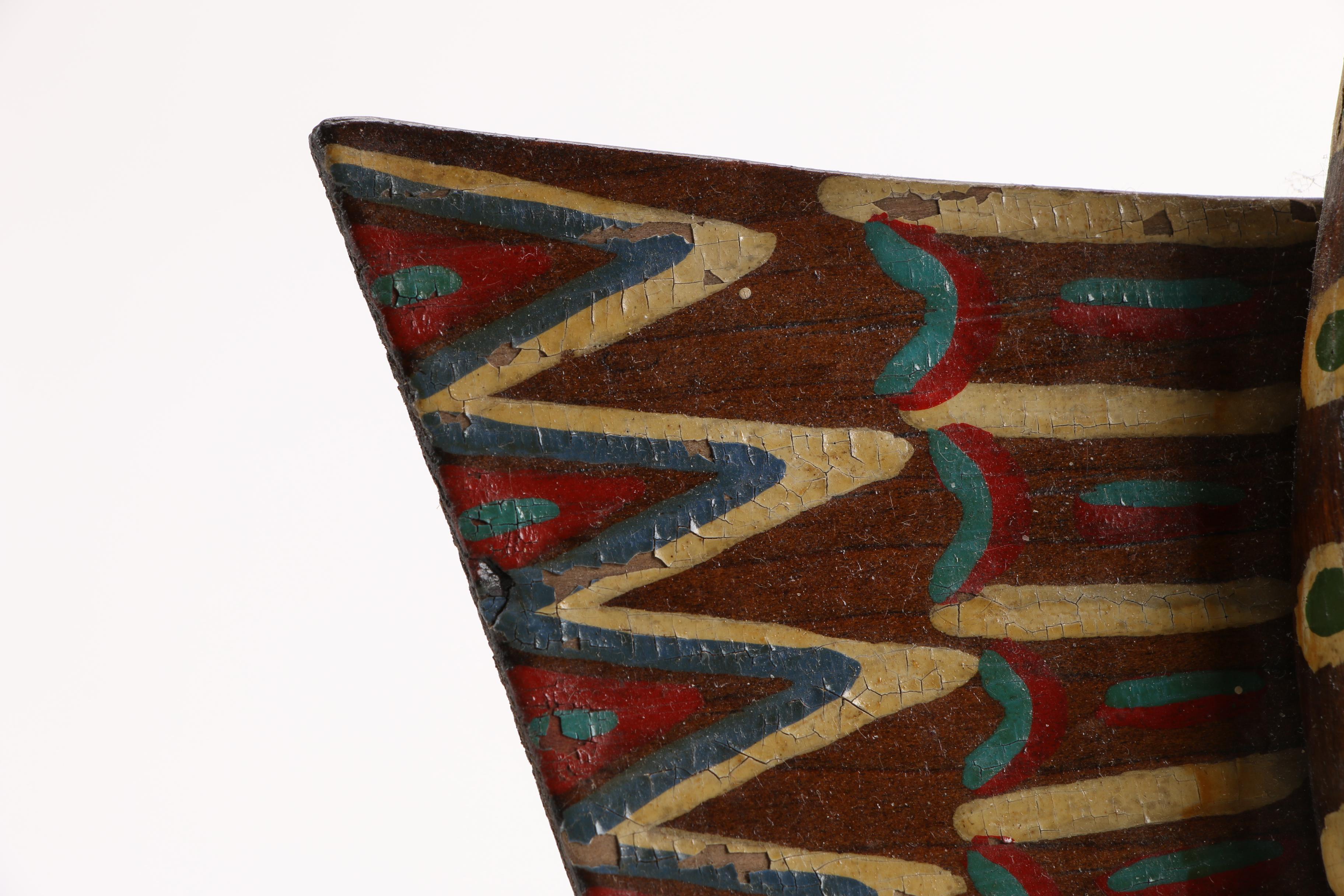 Folk Art Polychrome Wood Owls