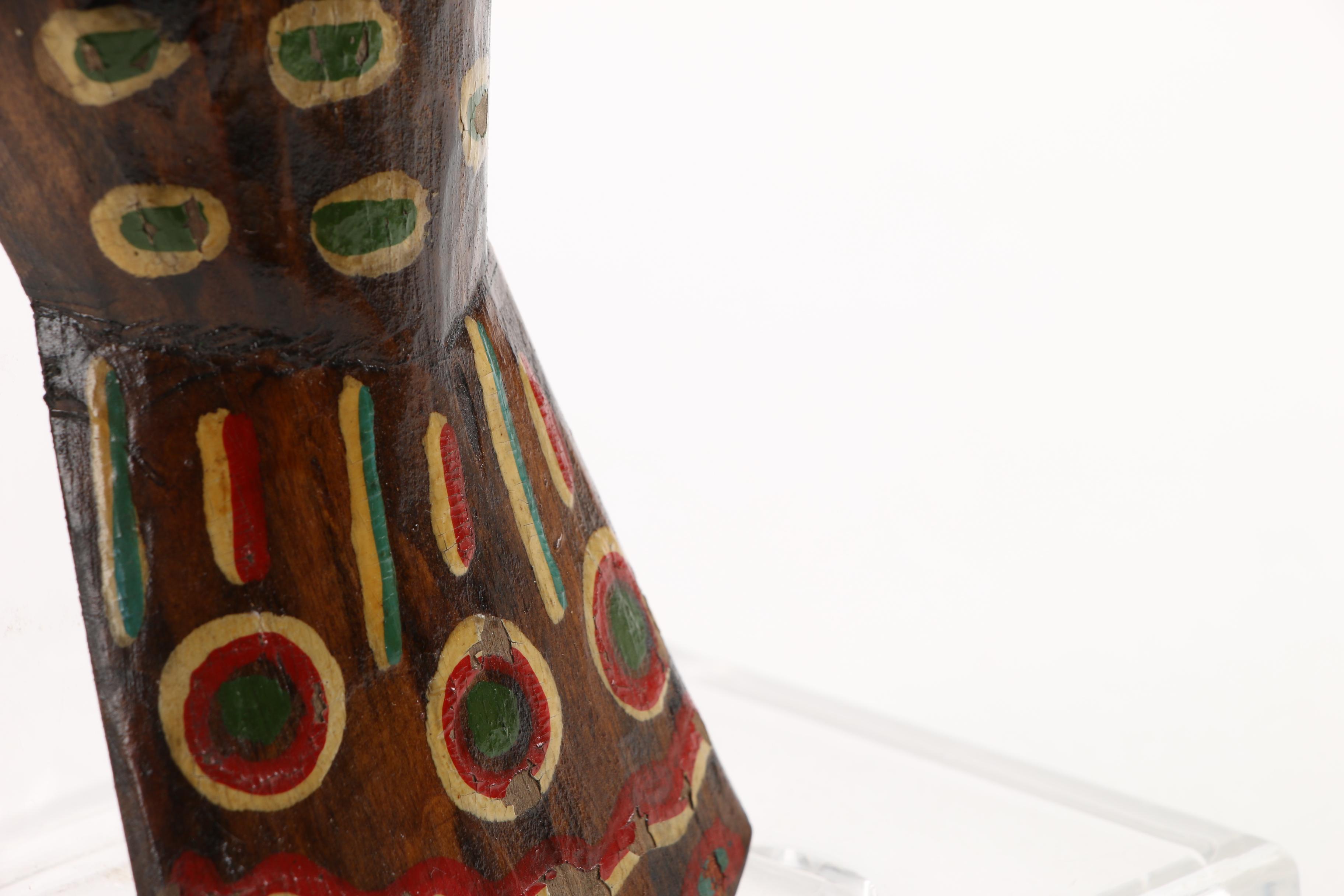 Folk Art Polychrome Wood Owls