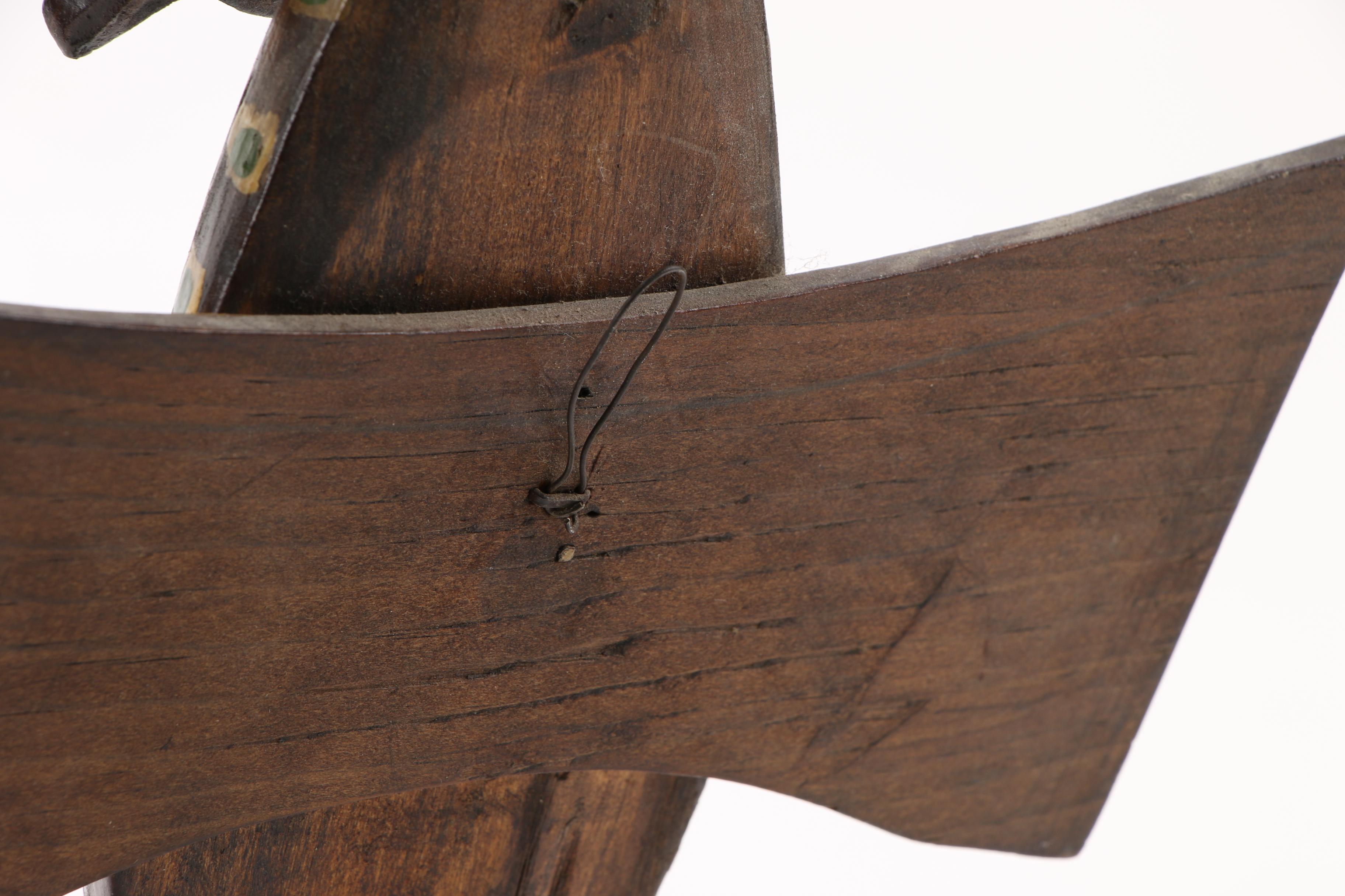 Folk Art Polychrome Wood Owls