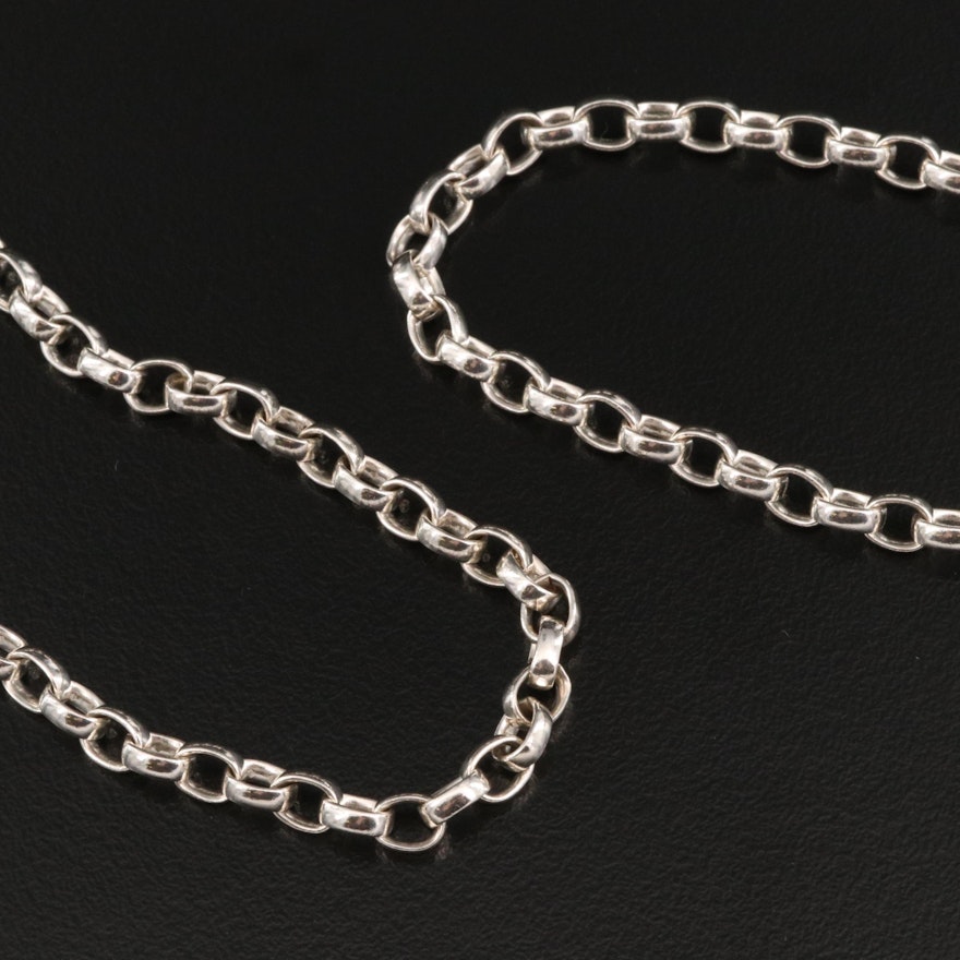 Sterling Silver Rolo Link Chain Necklaces