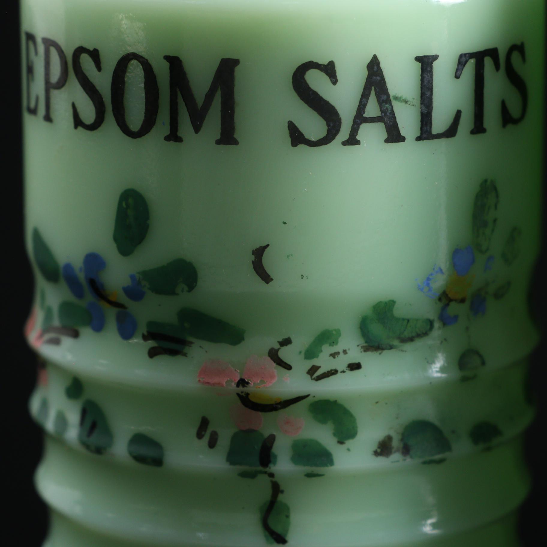 Jeannette Jadeite Ribbed Glass Bathroom Canisters, Early to Mid 20th Century