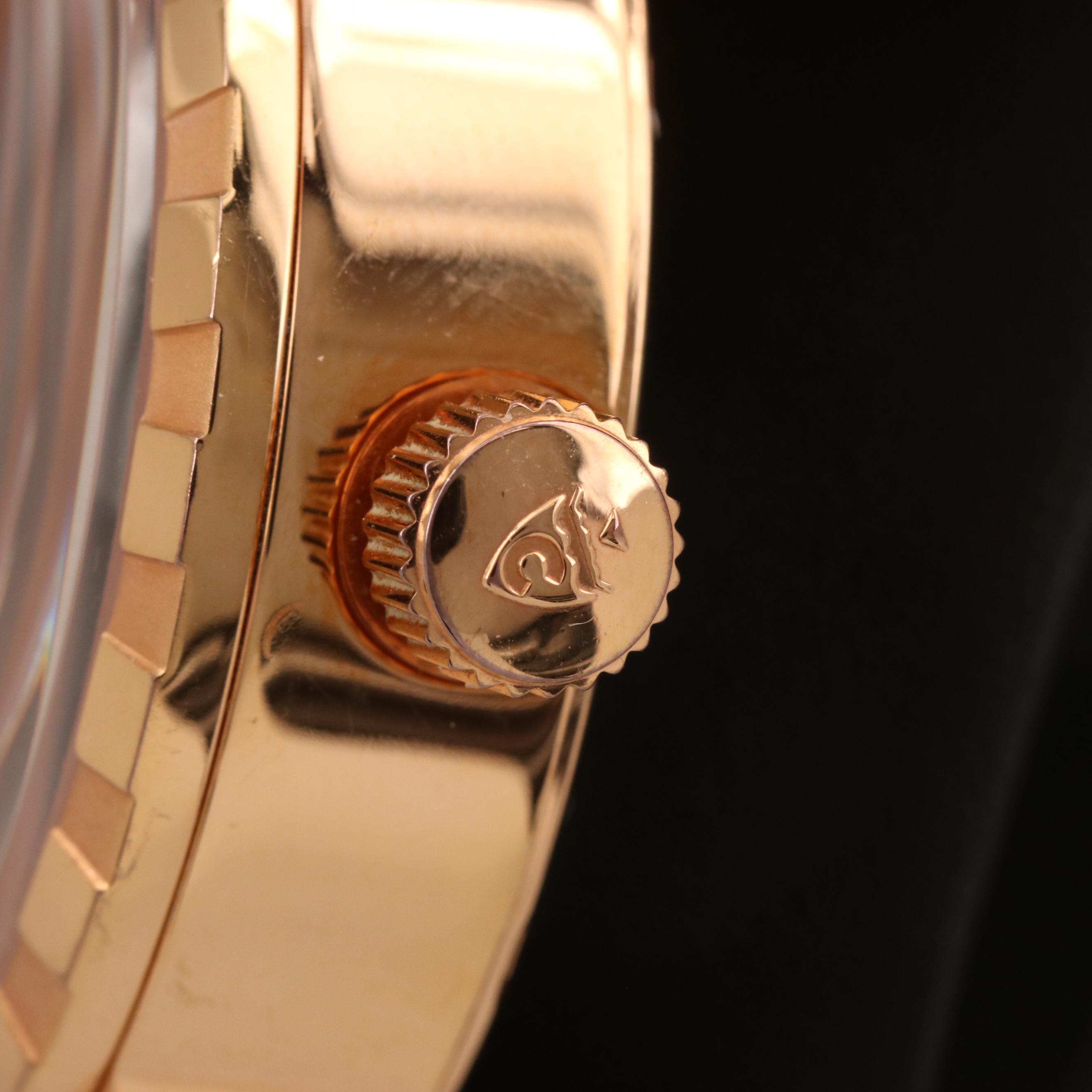 Croton Imperial Tourbillon Rose Gold Tone Stem Wind Watch