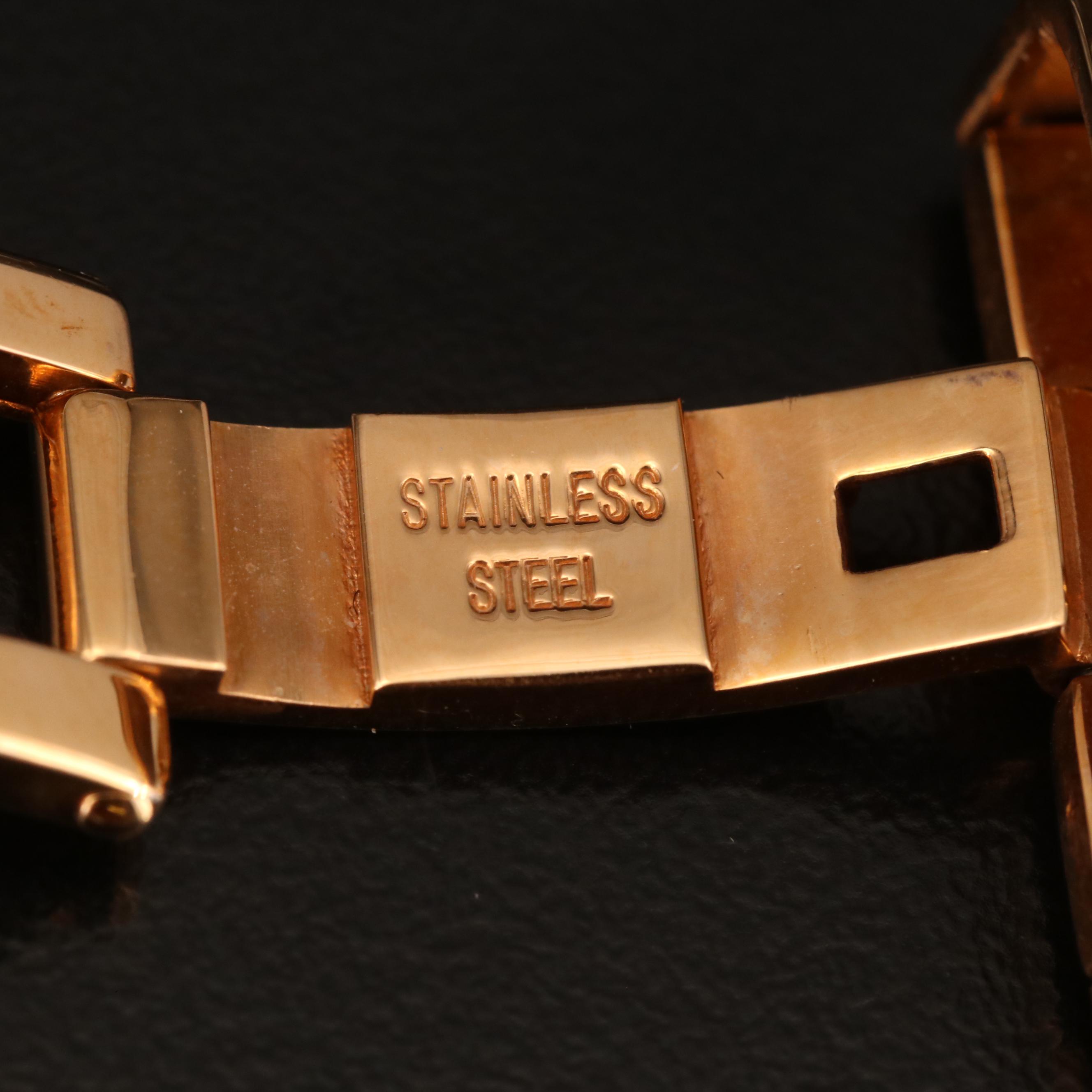 Croton Imperial Tourbillon Rose Gold Tone Stem Wind Watch