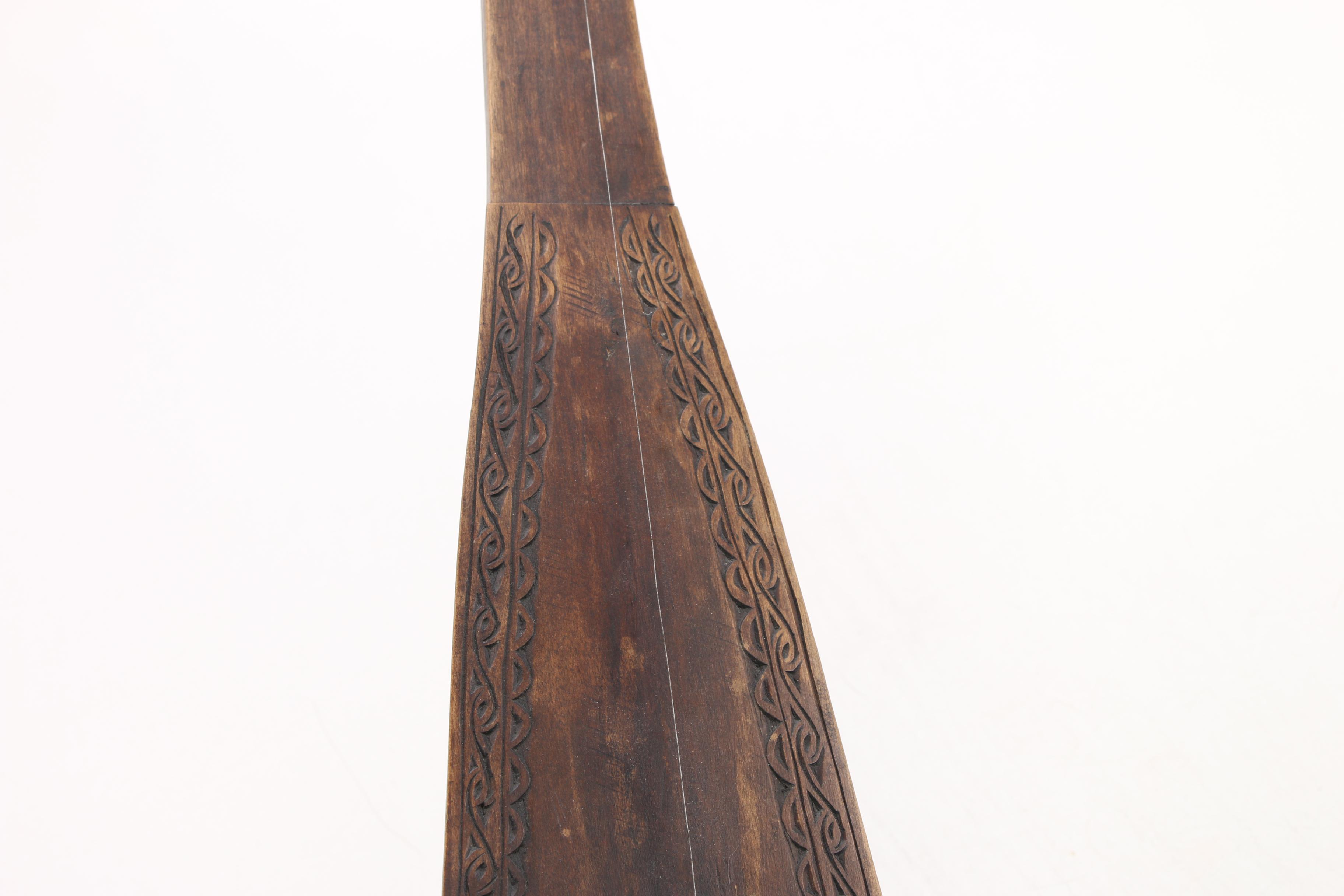 Batak Sape Hand-Carved Wood Musical Instrument, Indonesia