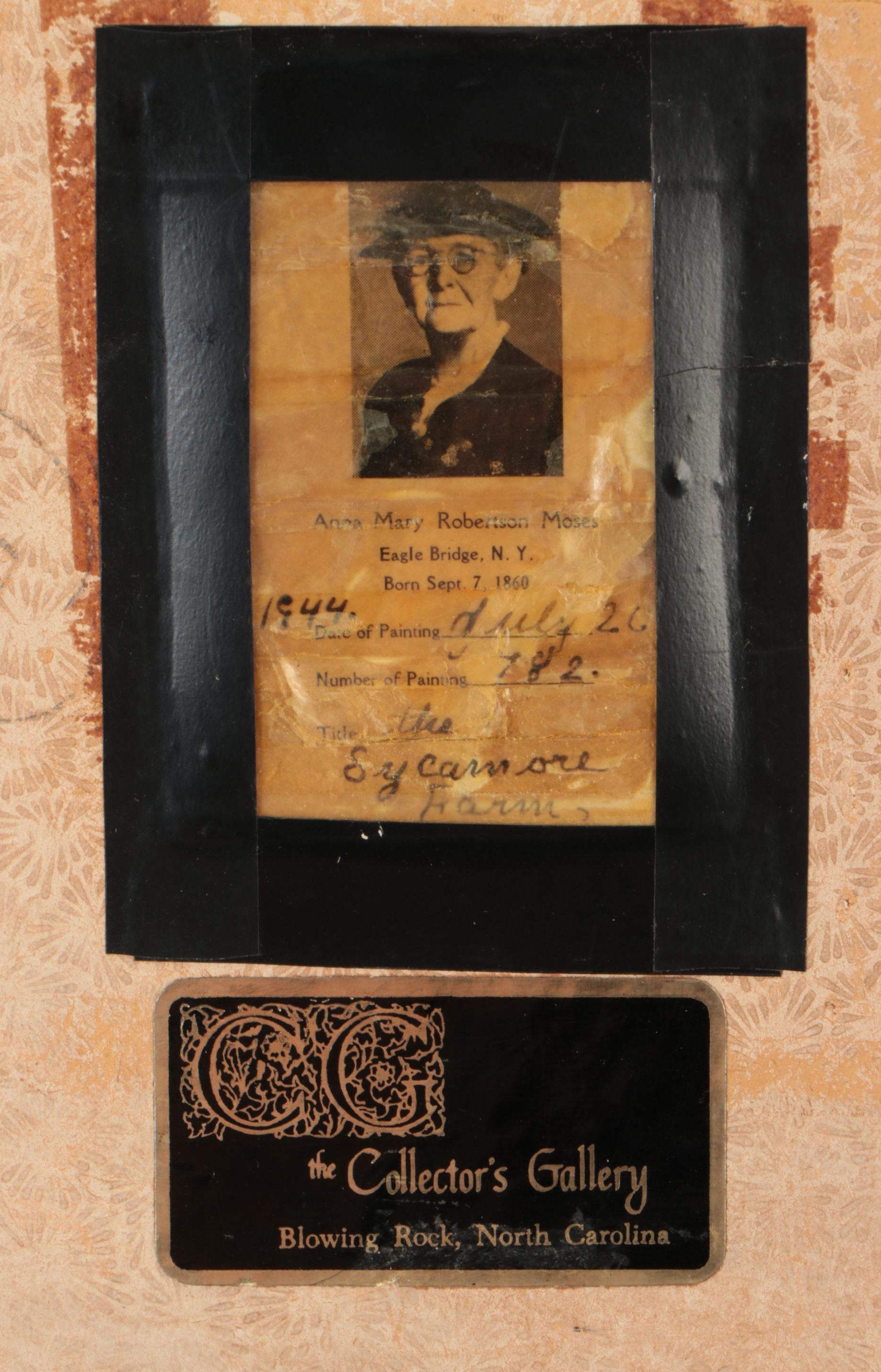 Grandma Moses Folk Tempera Painting "The Sycamore Farm," 1944