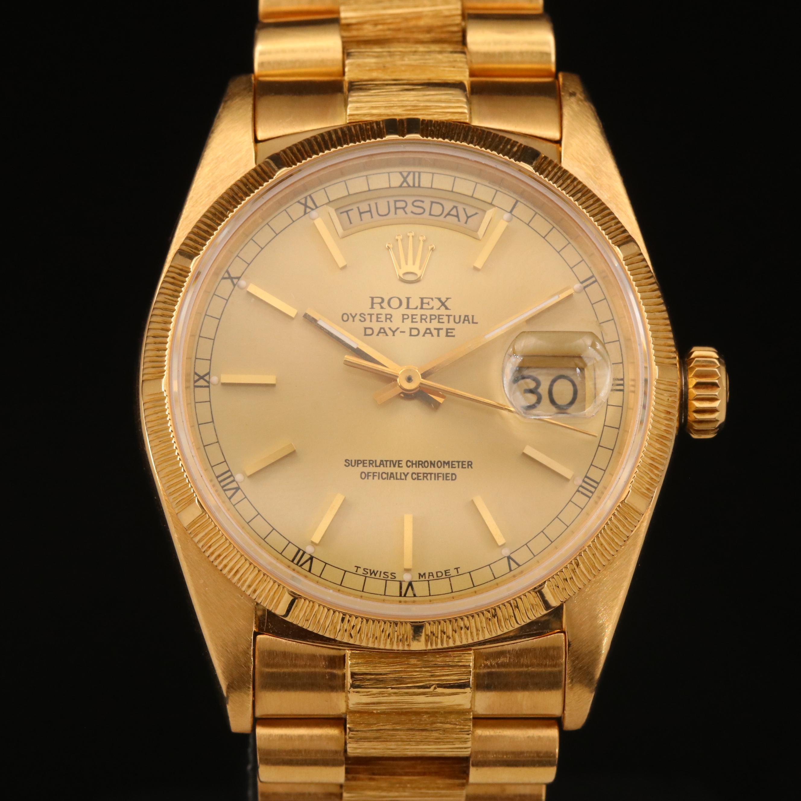1987 Rolex "Day-Date President" 18K Gold Automatic Watch