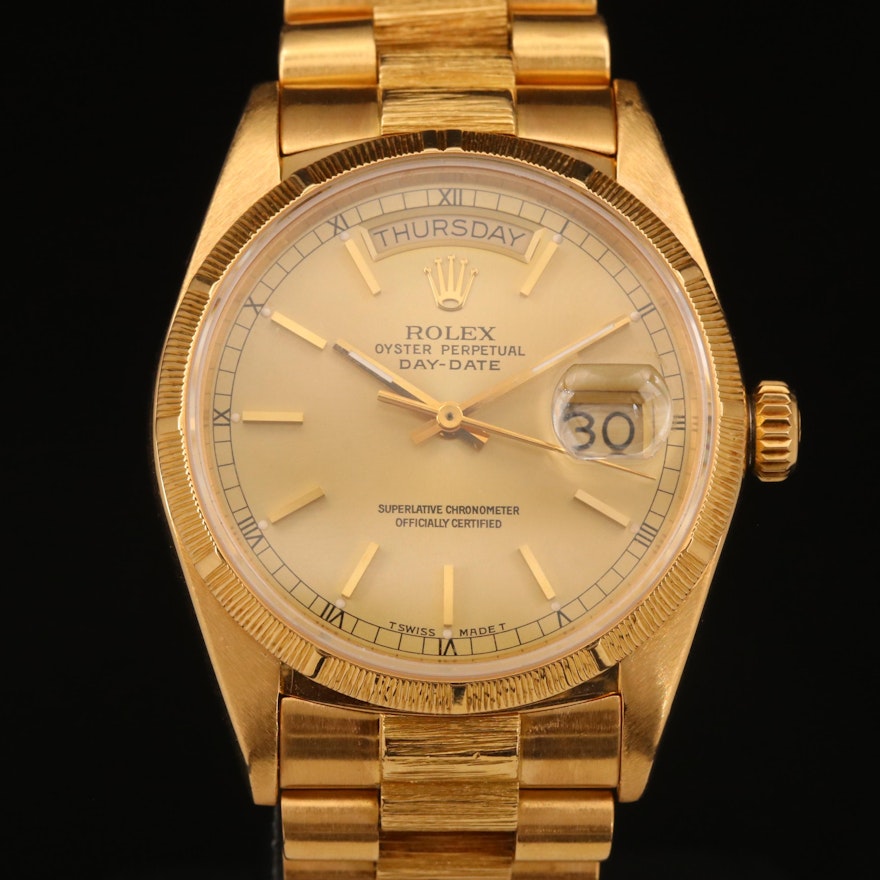 1987 Rolex "Day-Date President" 18K Gold Automatic Wristwatch