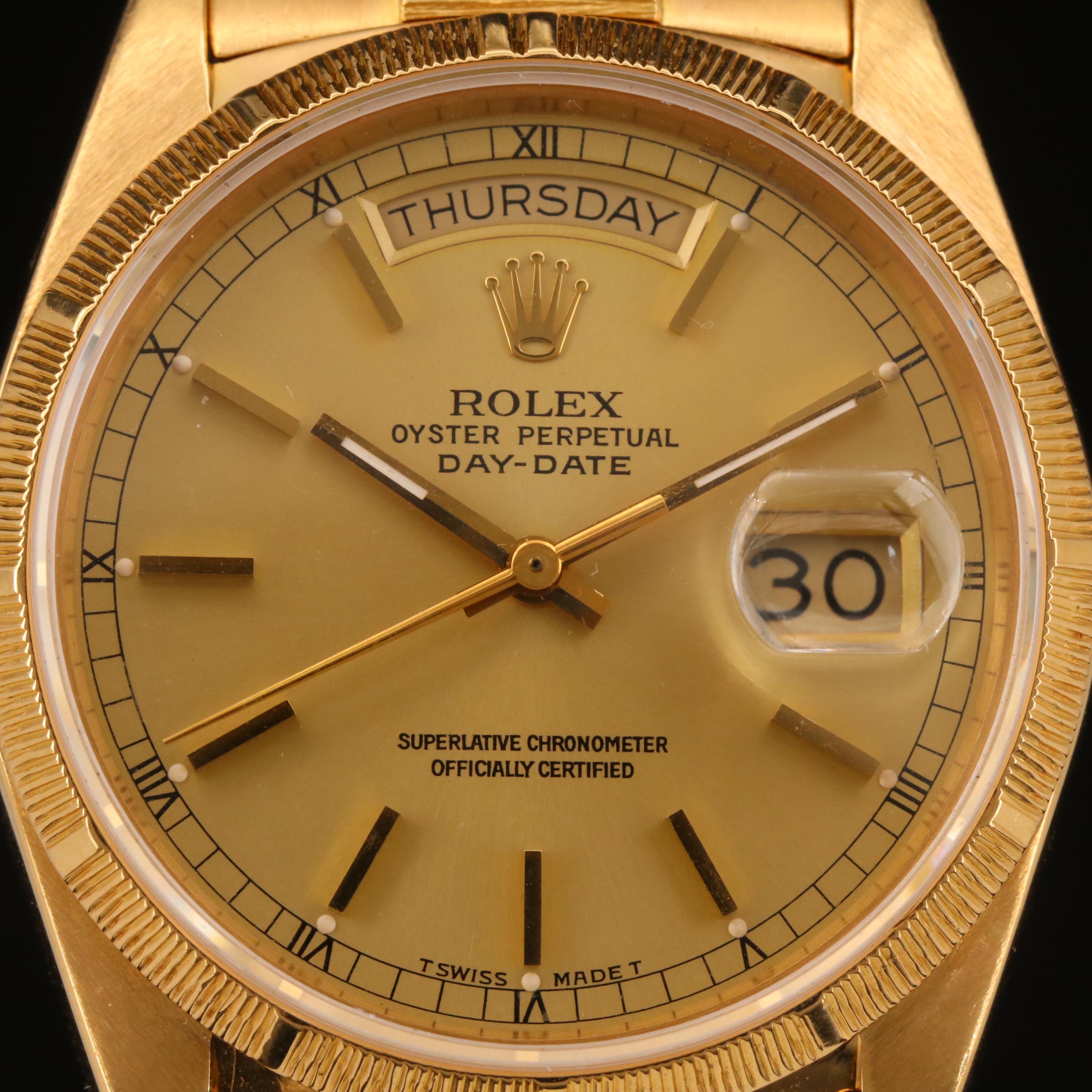 1987 Rolex "Day-Date President" 18K Gold Automatic Watch