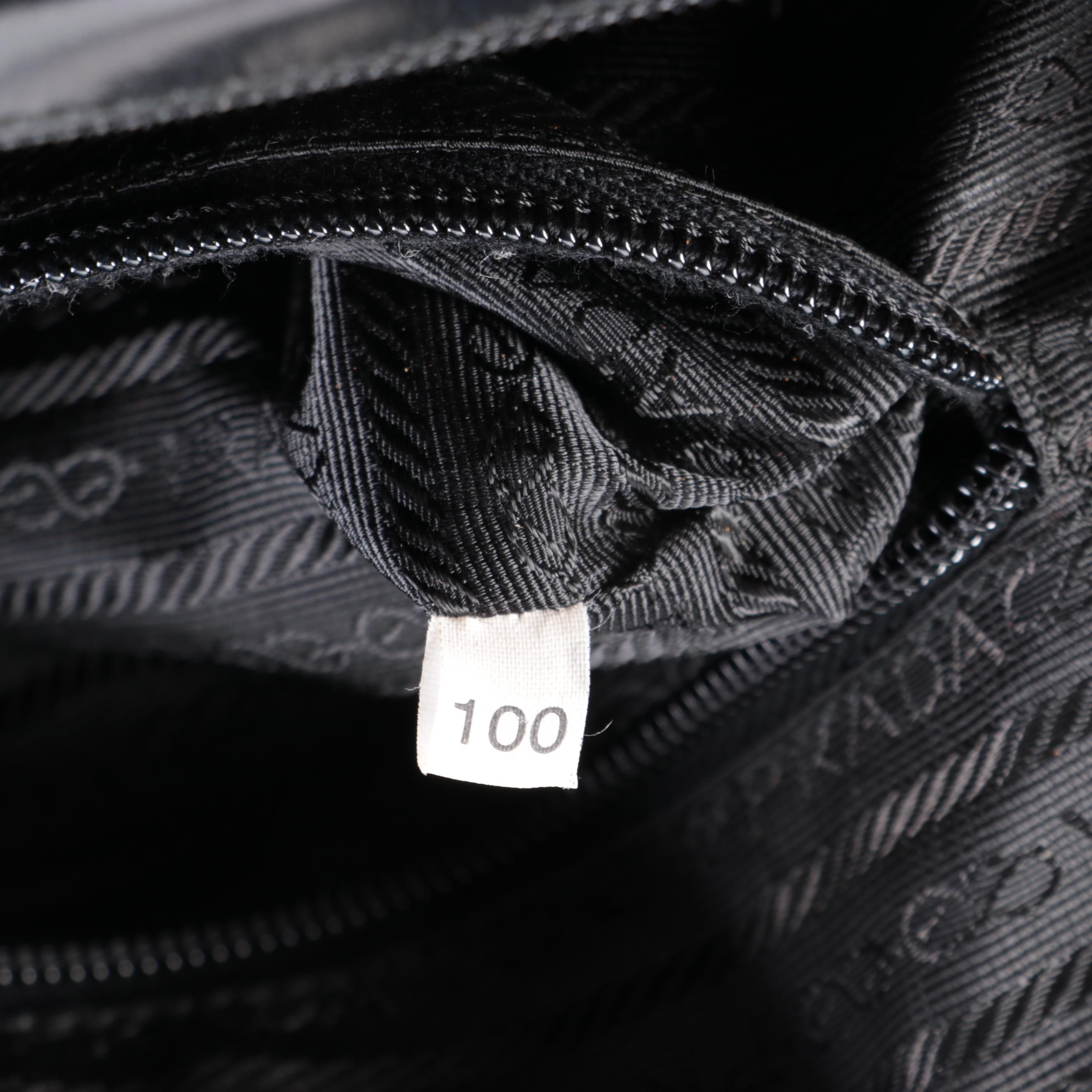 Prada Black Nylon Tessuto and Leather Shoulder Bag