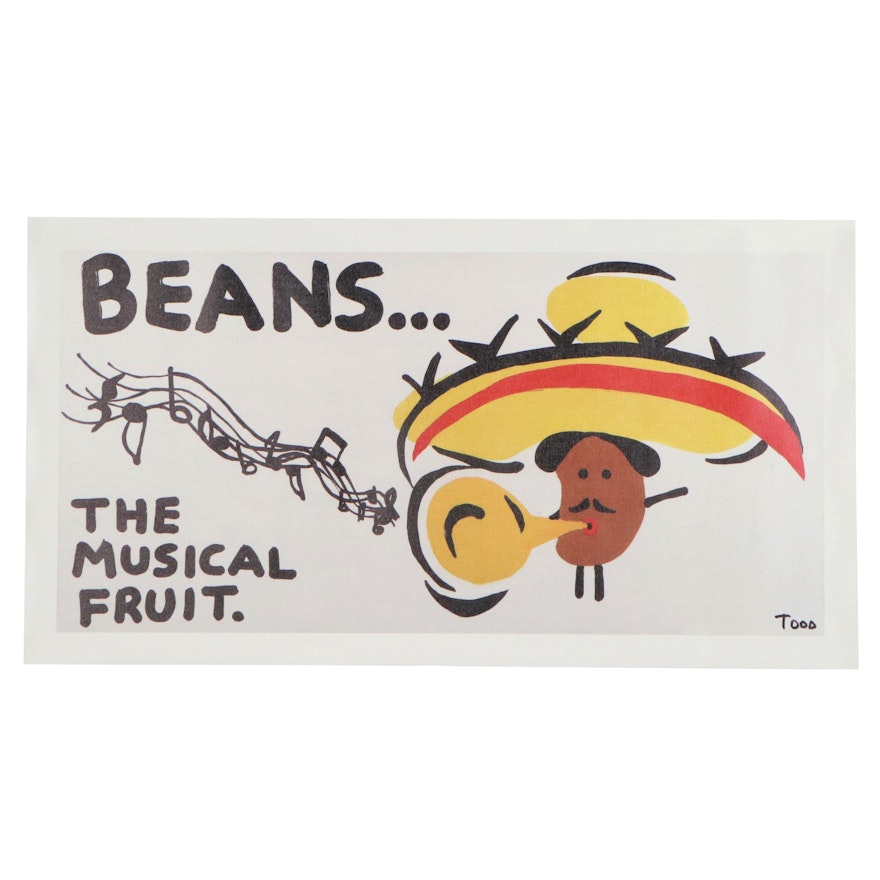 Todd Goldman Giclée "Beans...The Musical Fruit," 21st Century