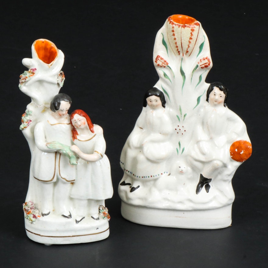 Staffordshire Figural Spill Vases, Mid to Late 19th Century