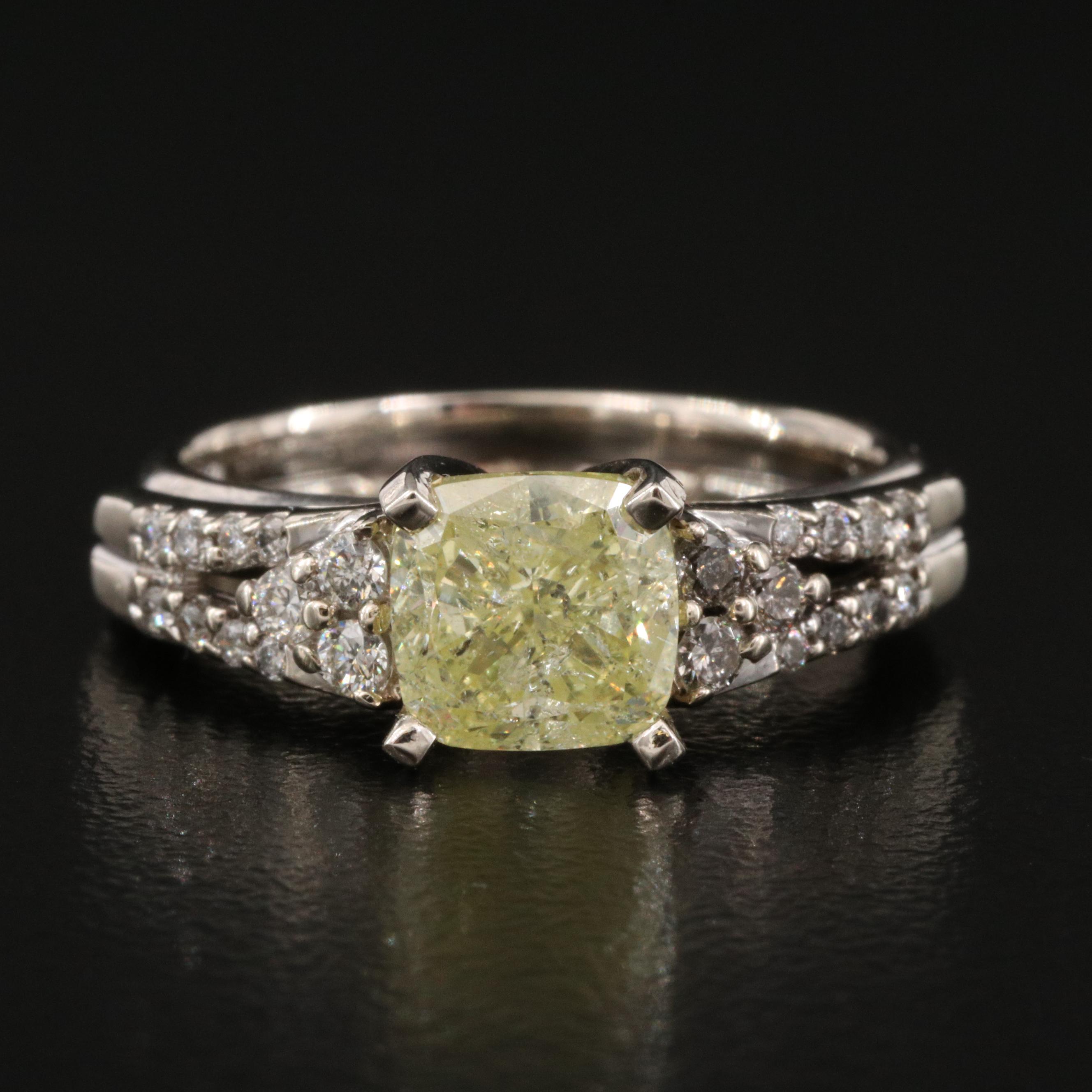 14K 2.11 CTW Colored Diamond Ring Set with GIA Colored Grading Report