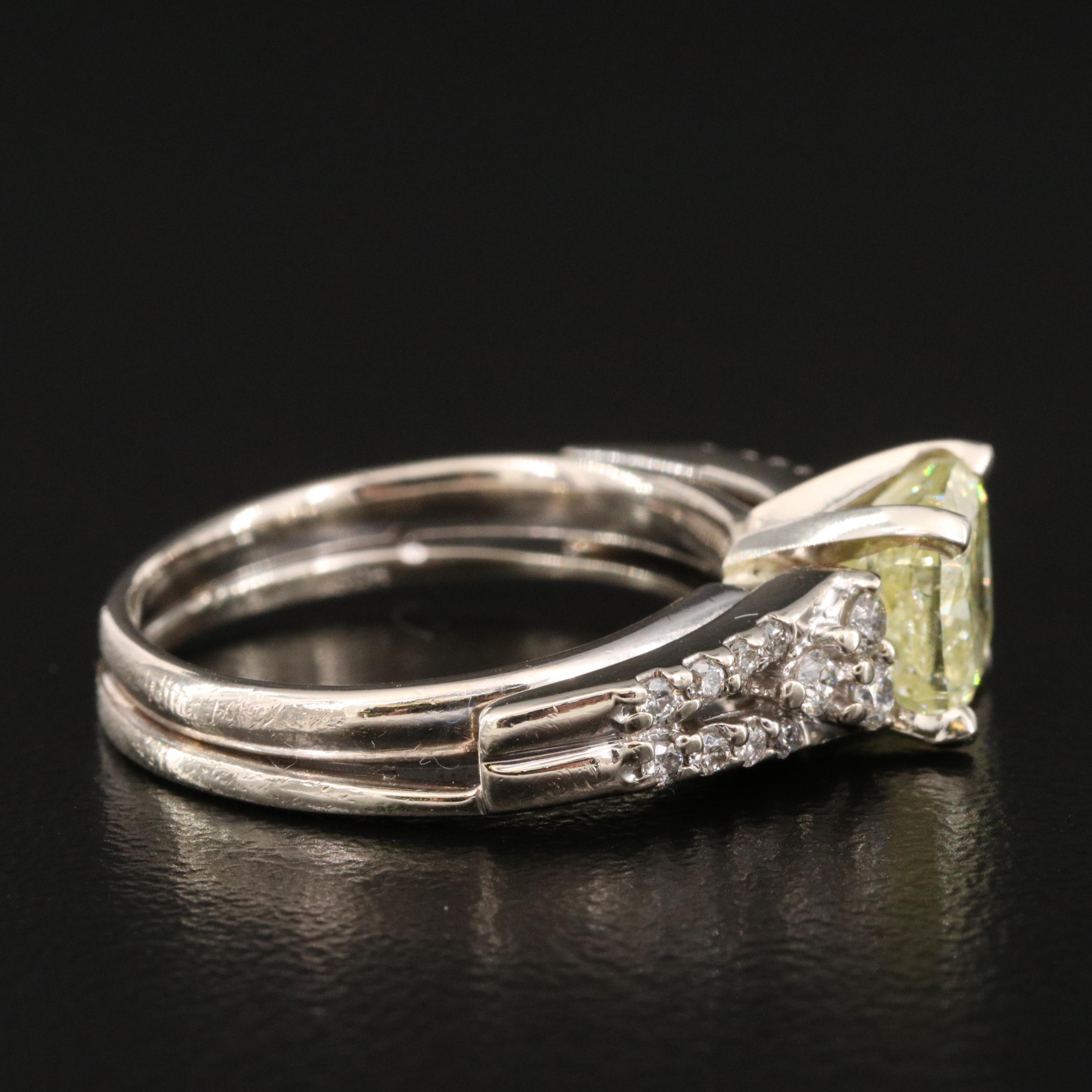 14K 2.11 CTW Colored Diamond Ring Set with GIA Colored Grading Report