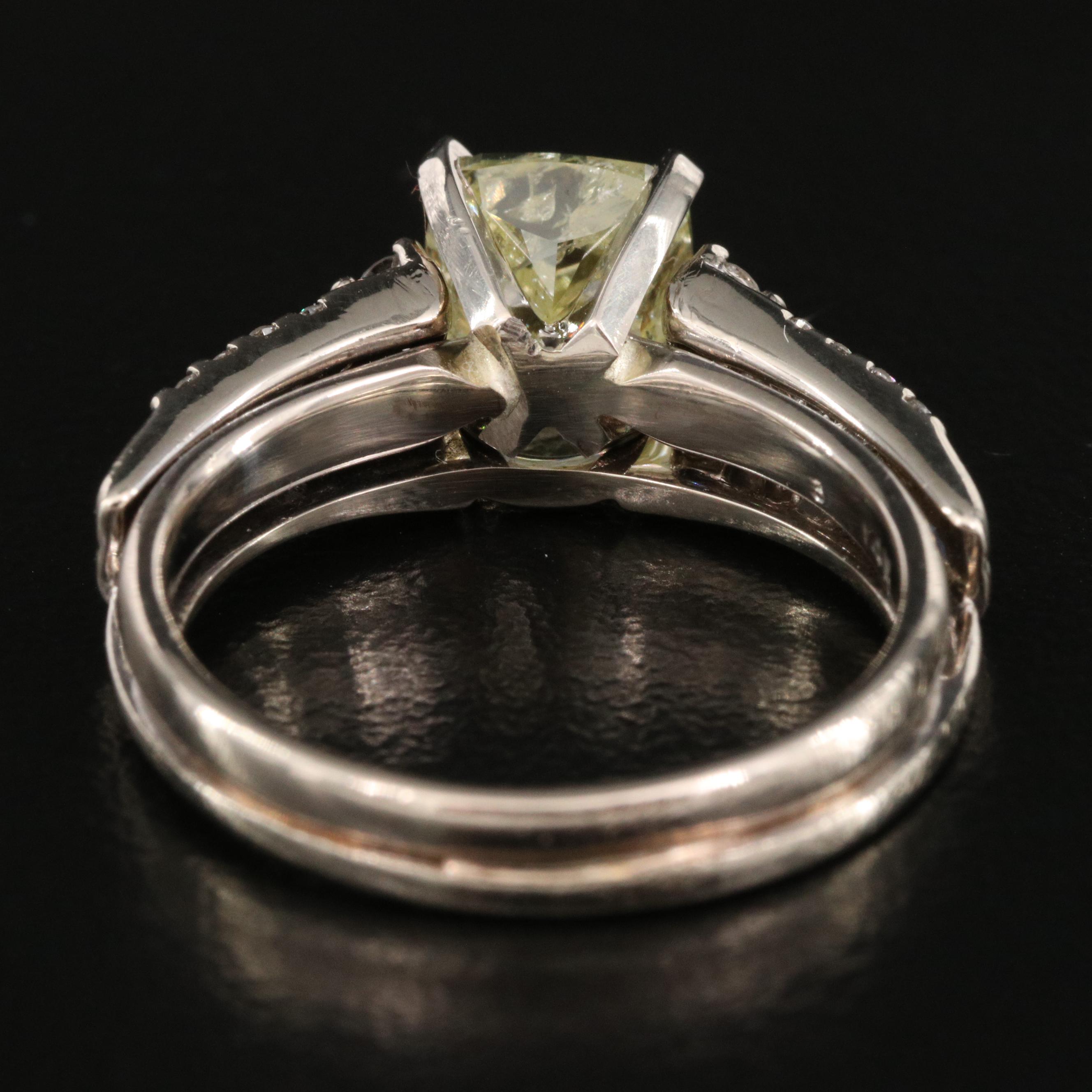 14K 2.11 CTW Colored Diamond Ring Set with GIA Colored Grading Report