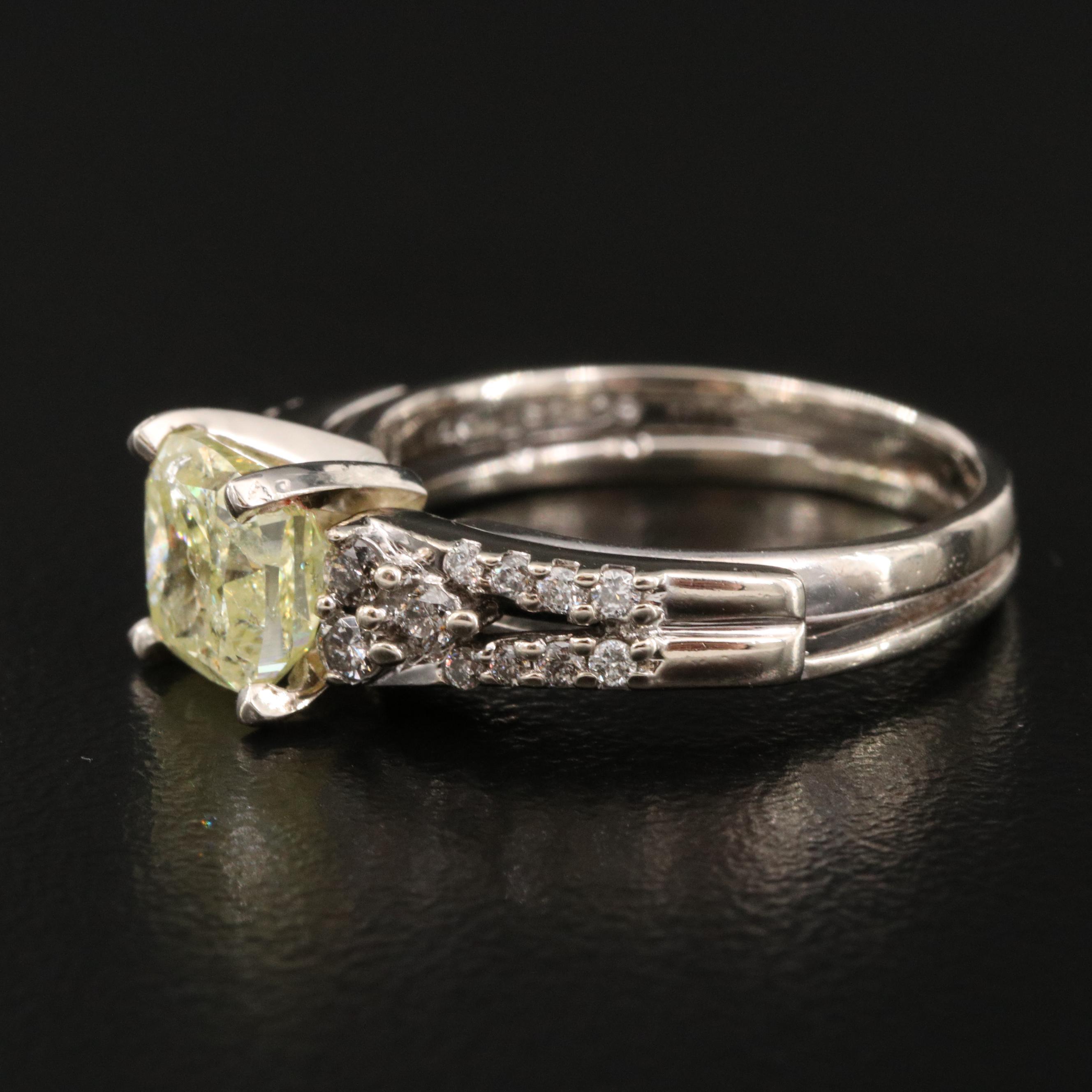 14K 2.11 CTW Colored Diamond Ring Set with GIA Colored Grading Report