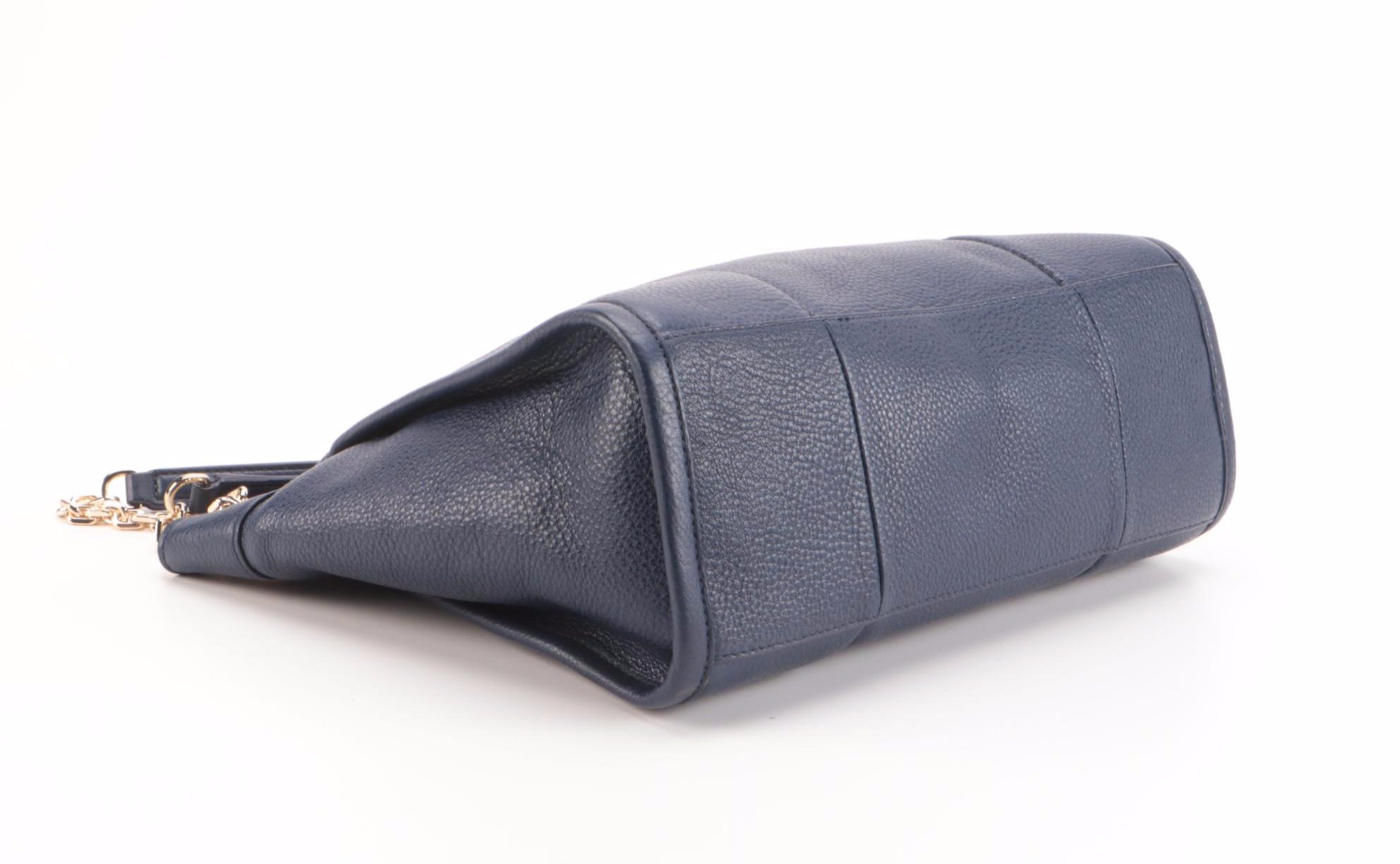 Tory Burch Navy Pebble Grain Leather Tote and Black Saffiano Textured Zip Wallet