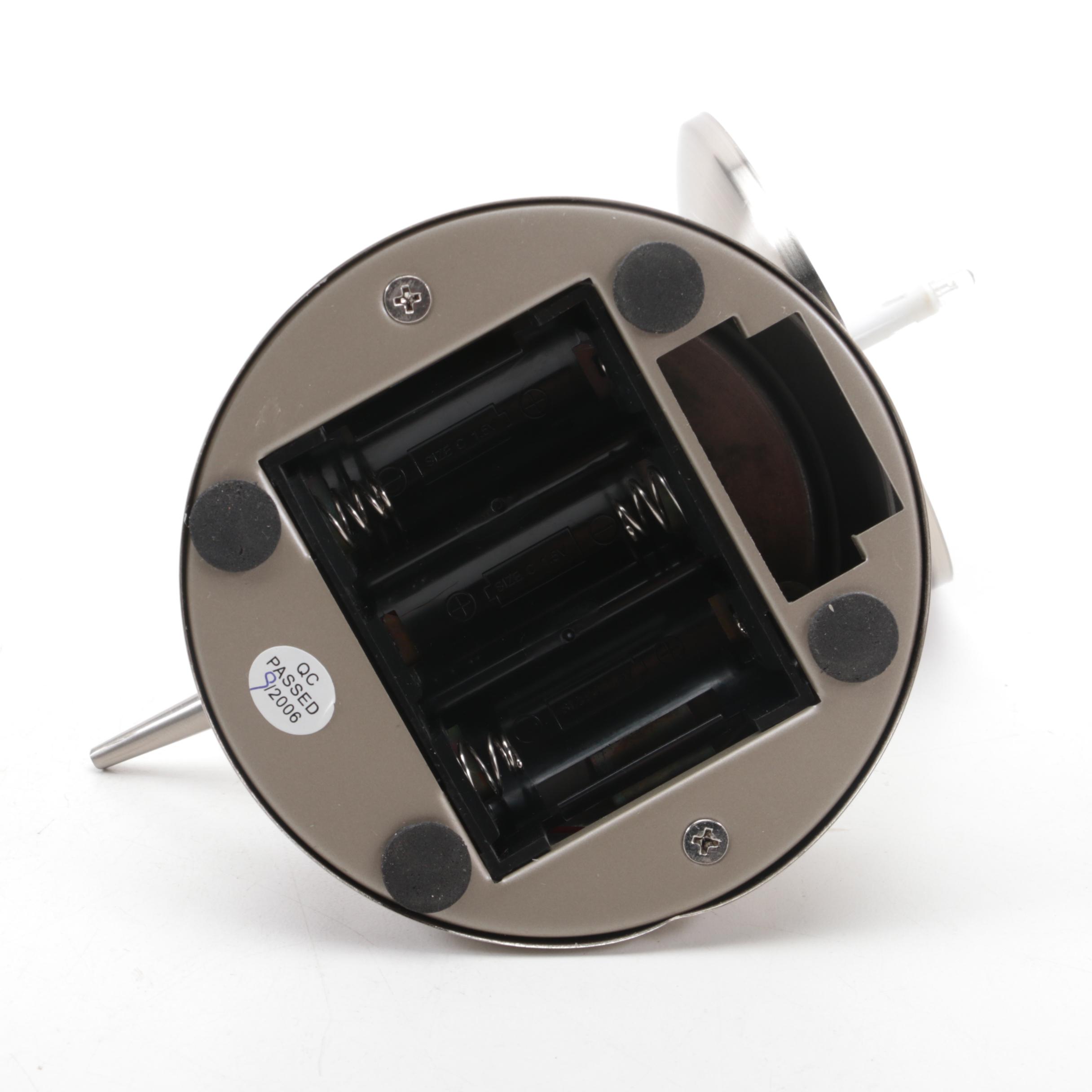 Contemporary Single Light Flameless Candle Wall Sconces with Brass Candlestick