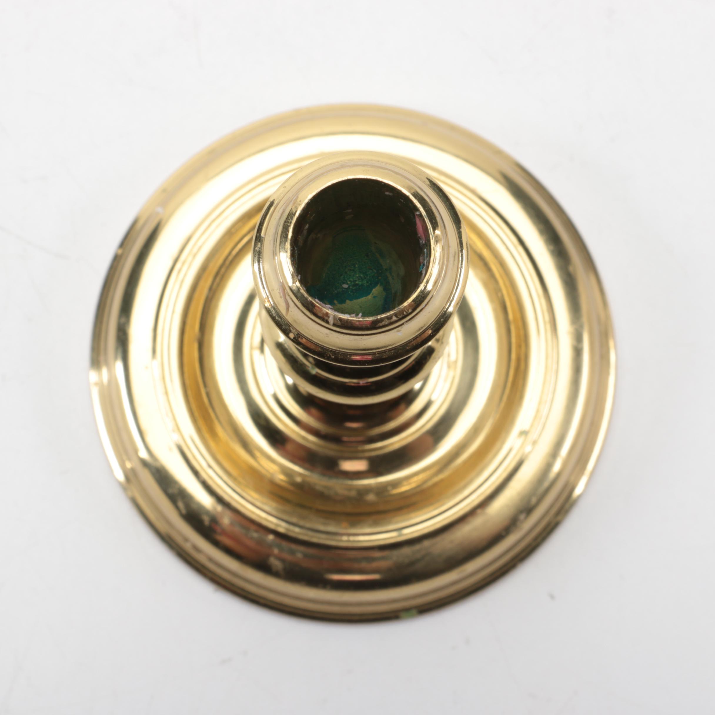 Contemporary Single Light Flameless Candle Wall Sconces with Brass Candlestick