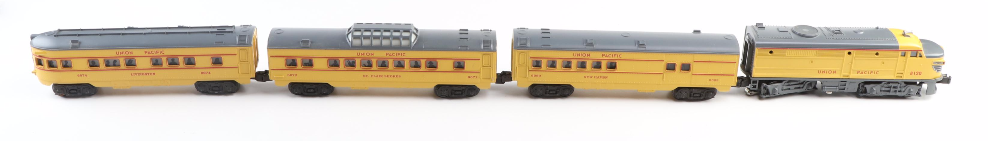 Lionel Model Union Pacific 8120 Engine and Passenger Cars, 1970s–1980s