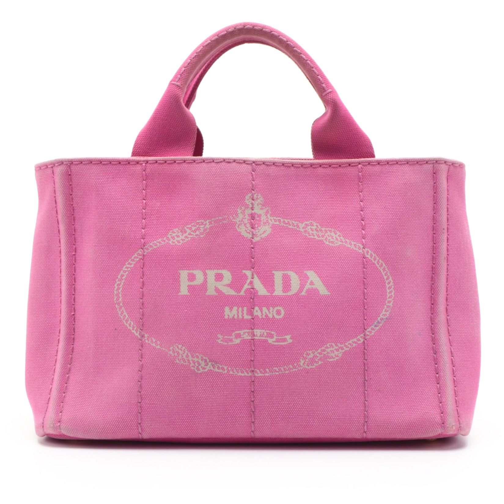 Prada Canapa Pink Canvas Tote Bag