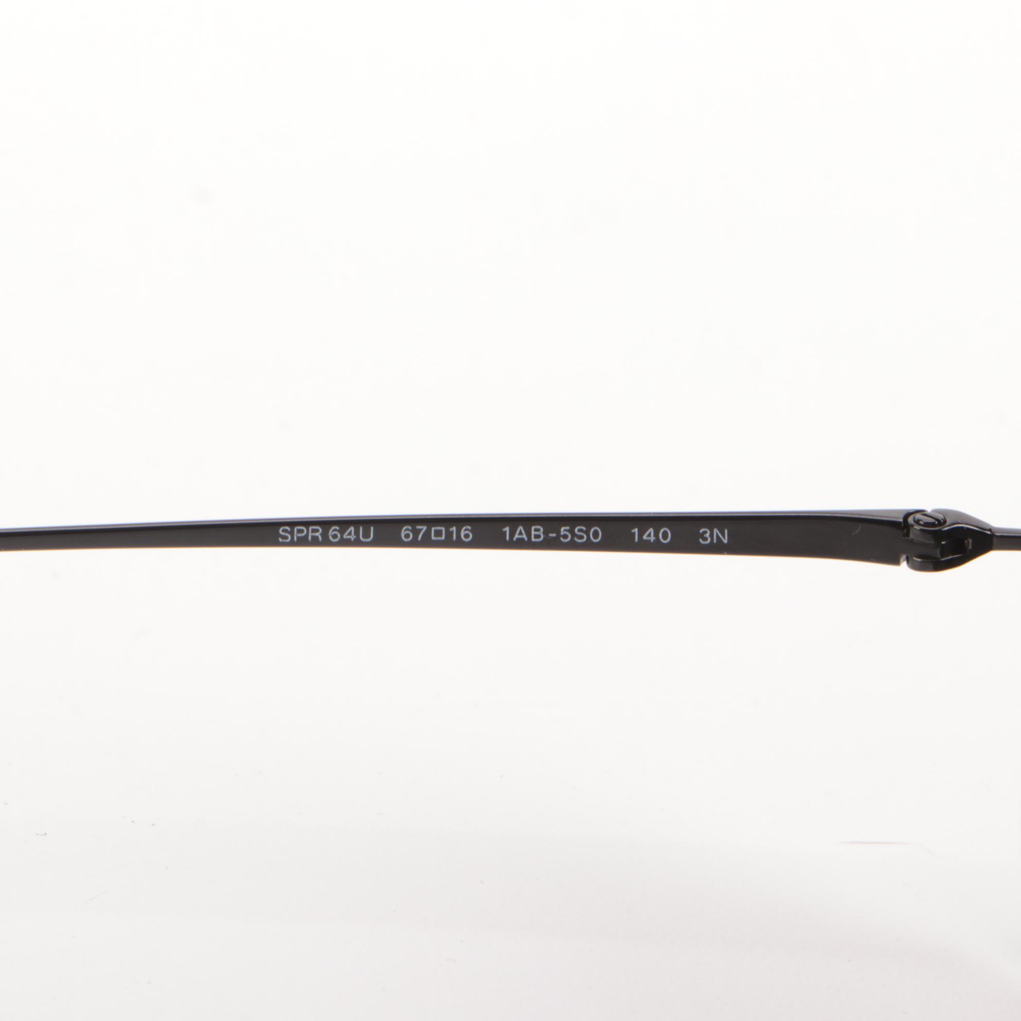 Prada SPR64U Narrow Butterfly Sunglasses in Black with Case