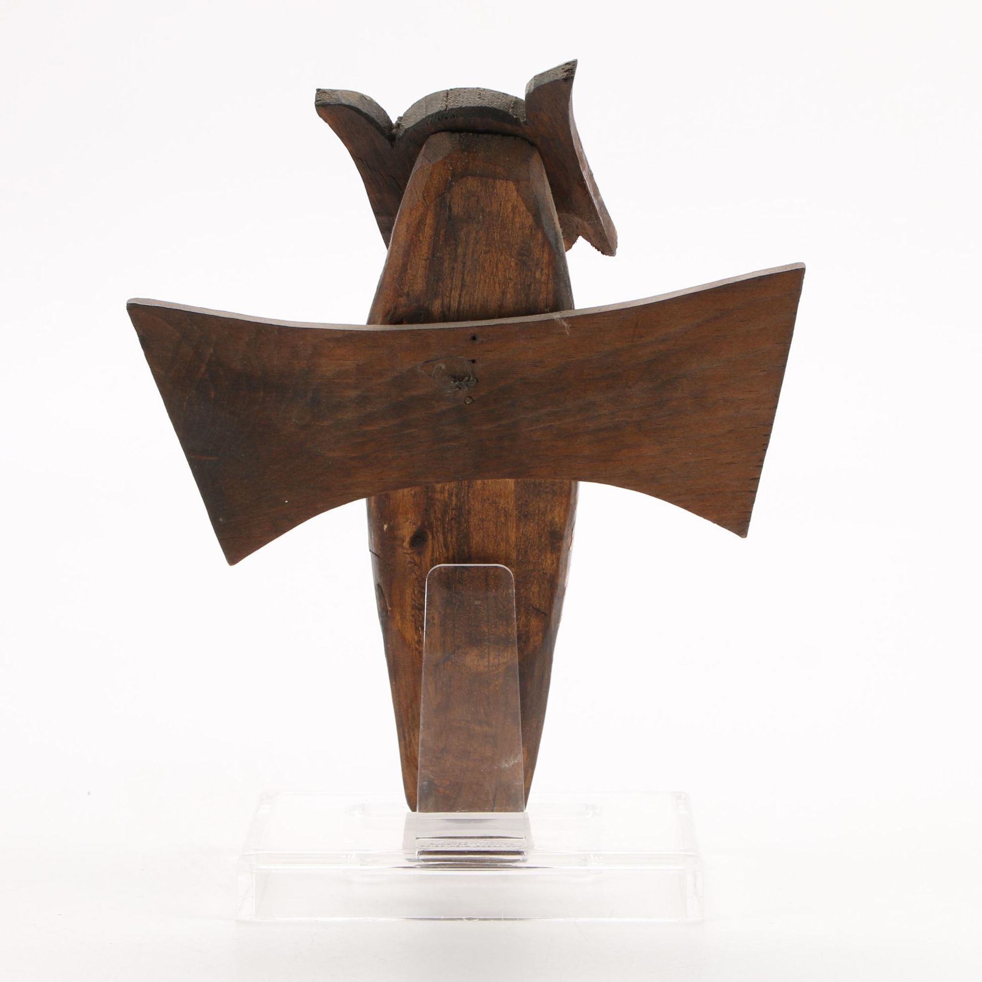 Folk Art Polychrome Wood Owls