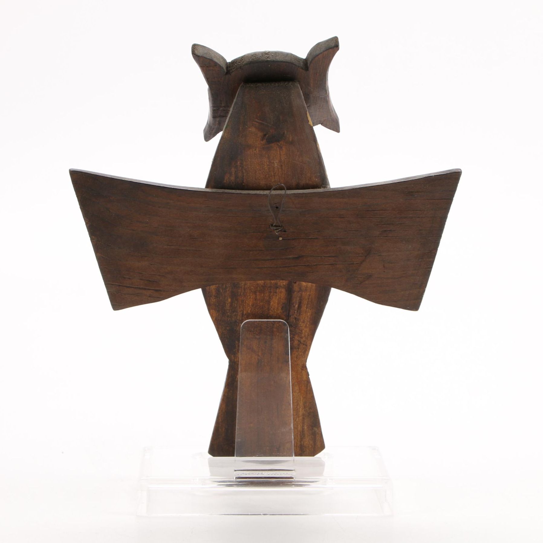 Folk Art Polychrome Wood Owls