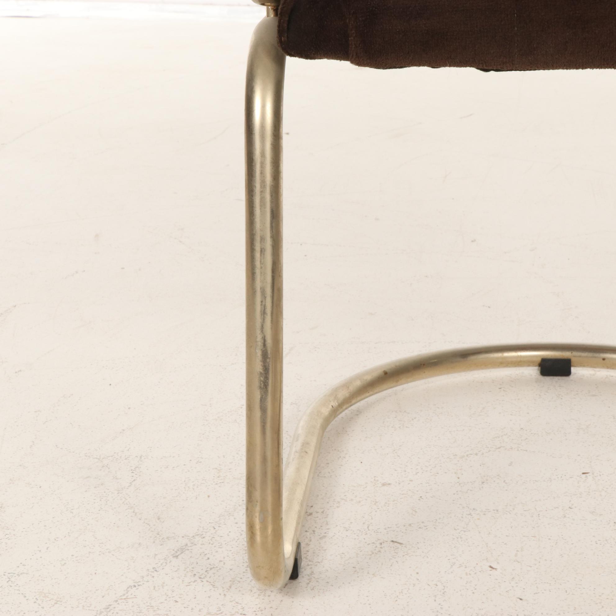 Parsons Style Games Table and Four Bassett Mirror Co. Cantilever Chairs