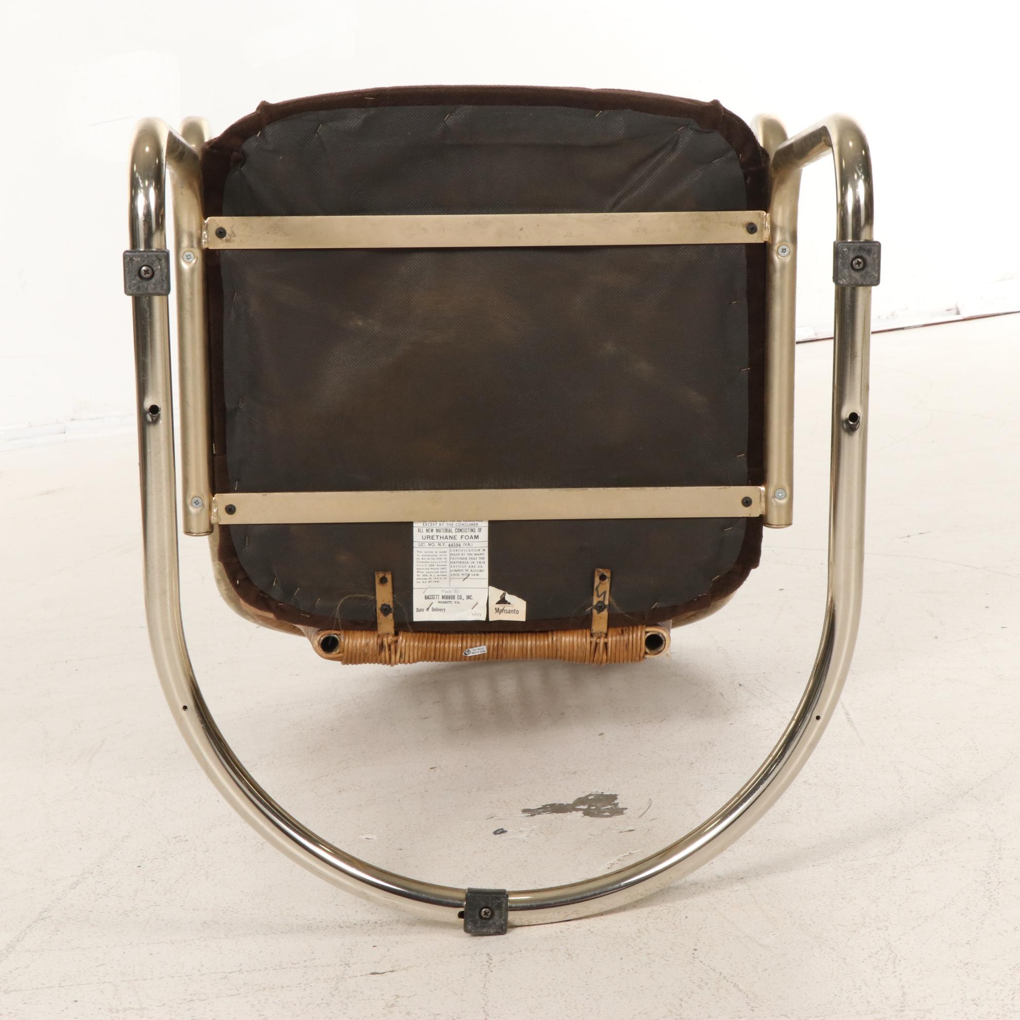 Parsons Style Games Table and Four Bassett Mirror Co. Cantilever Chairs