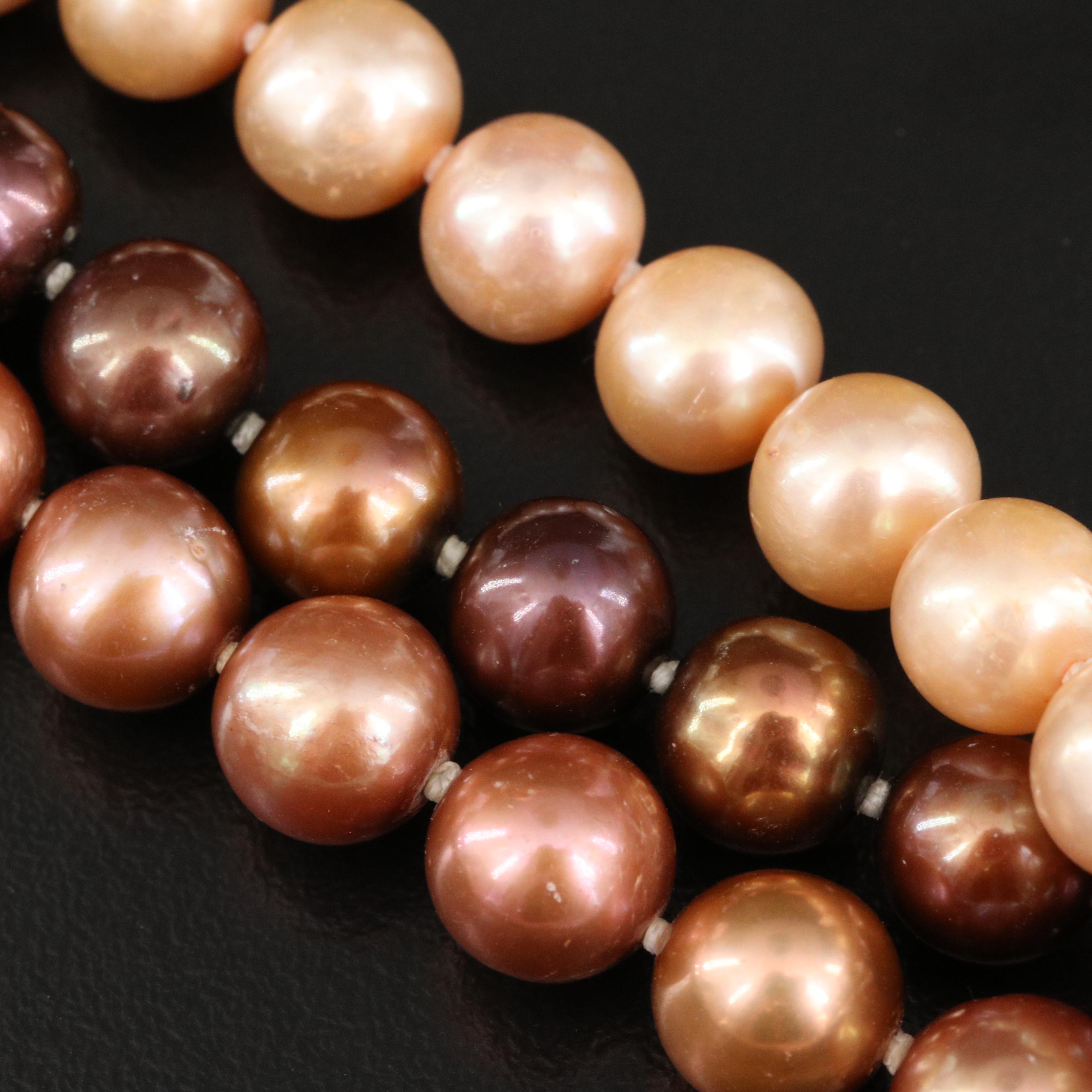 Pearl Triple Strand Necklace with 14K Clasp