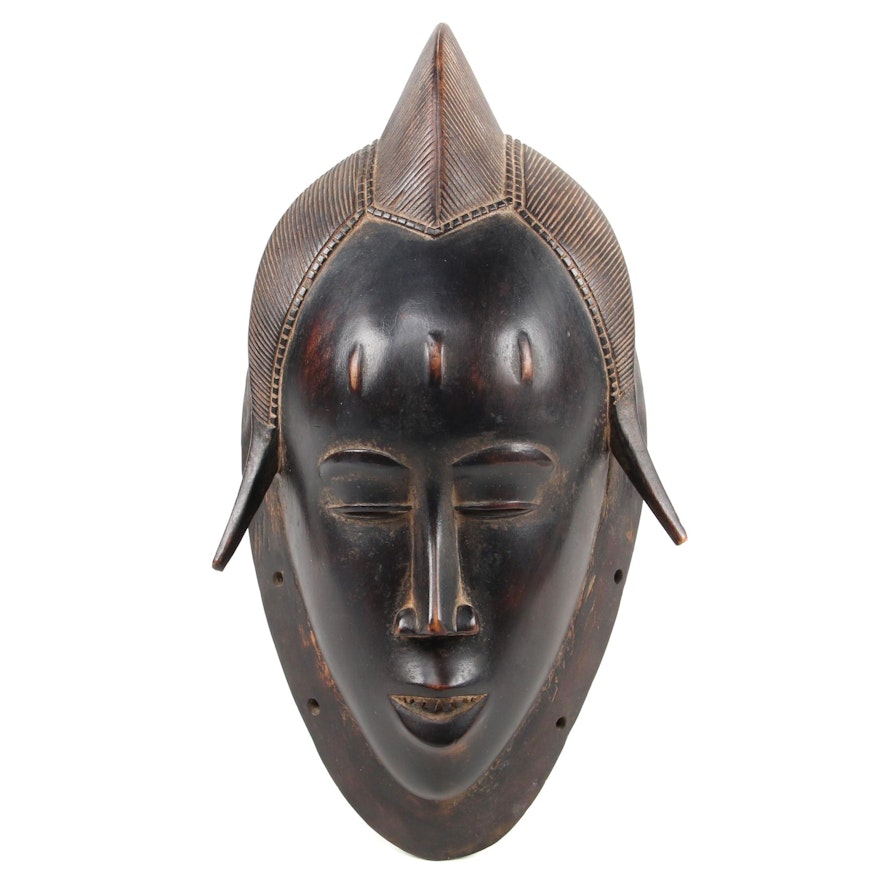 Baule-Yaure Style Carved Wood Mask, Côte d'Ivoire