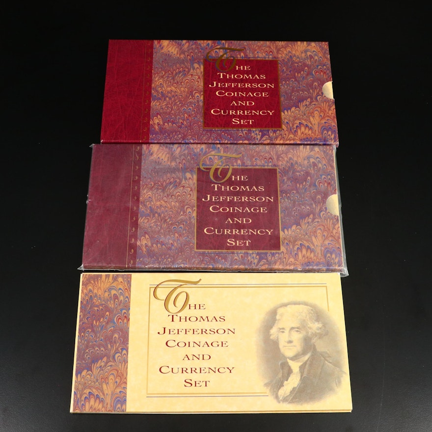 Three Thomas Jefferson Coinage and Currency Sets