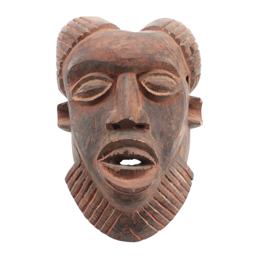 Bamun Style Hand-Carved Wooden Mask, Cameroon
