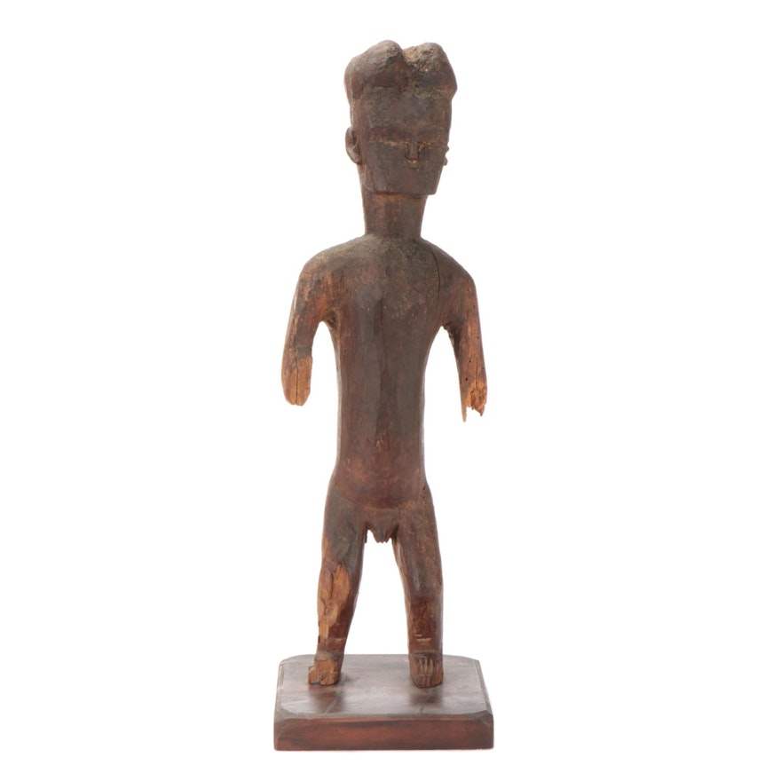 West African, Probably Ivory Coast, Hand-Carved Wood Figure
