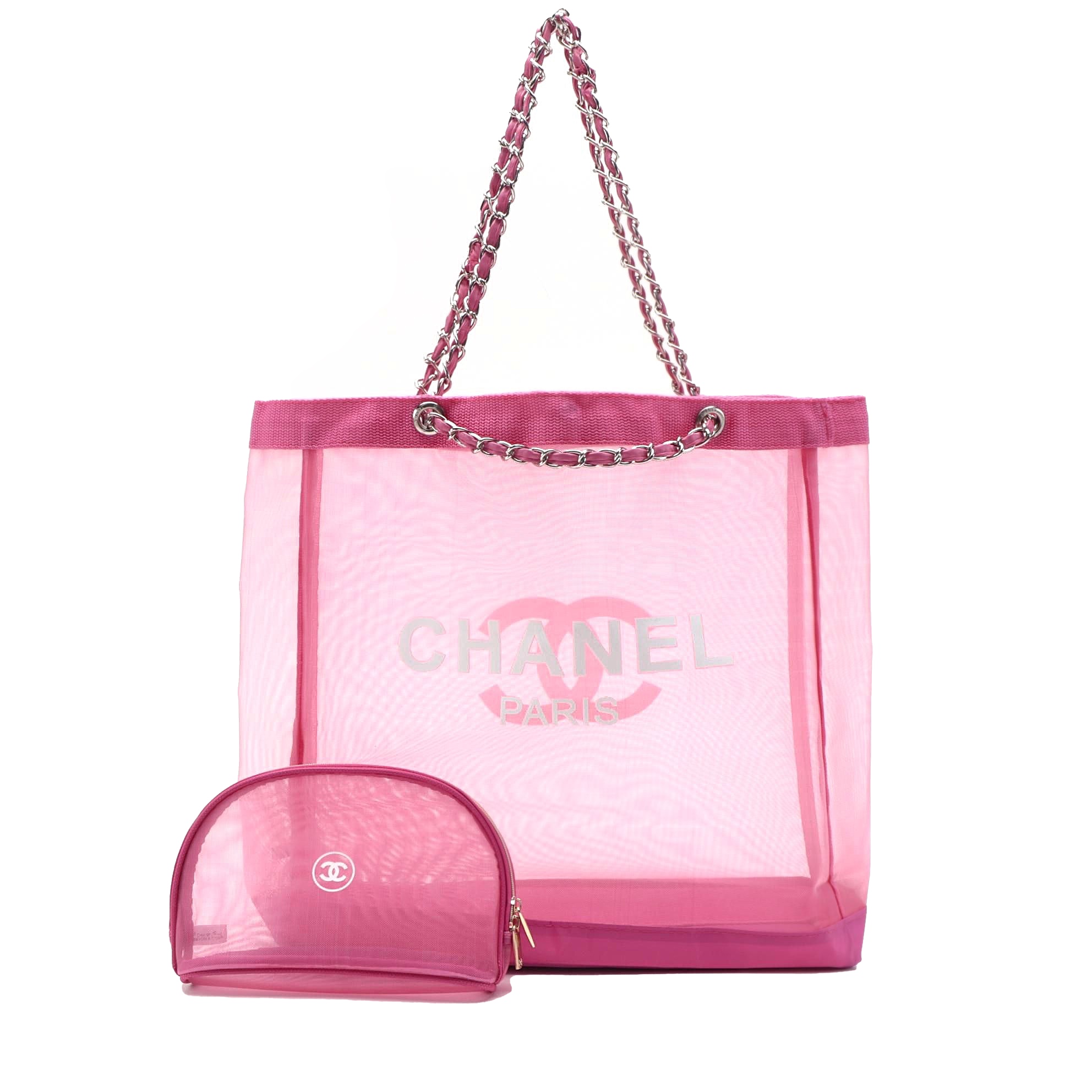 Chanel Pink Makeup Bag and Tote Complimentary Promotional Gifts