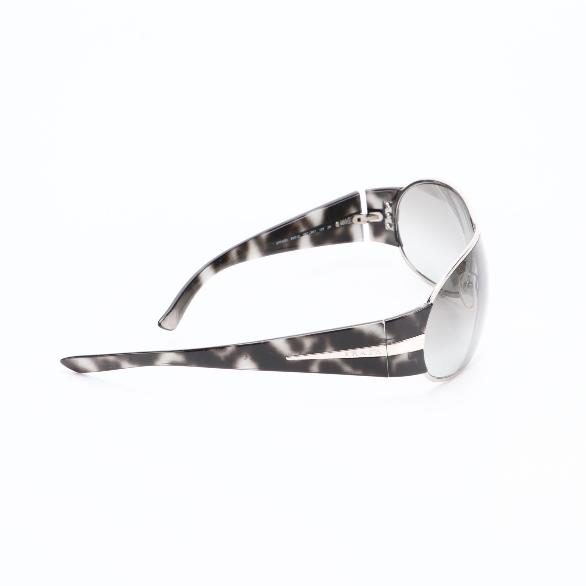 Prada SPR 60 H Speckled Black Wrap Sunglasses