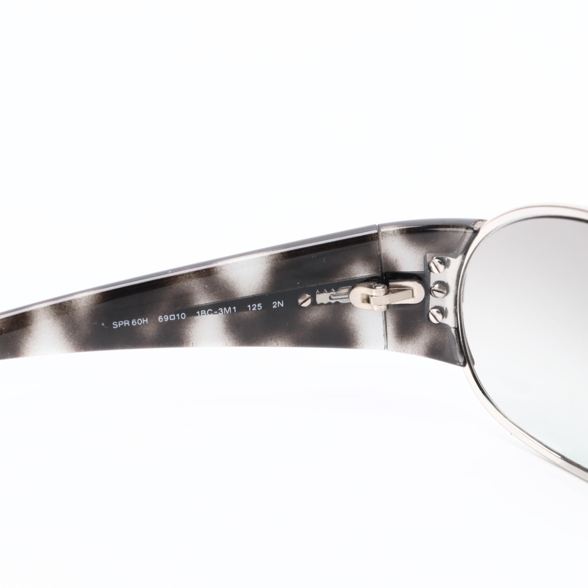 Prada SPR 60 H Speckled Black Wrap Sunglasses