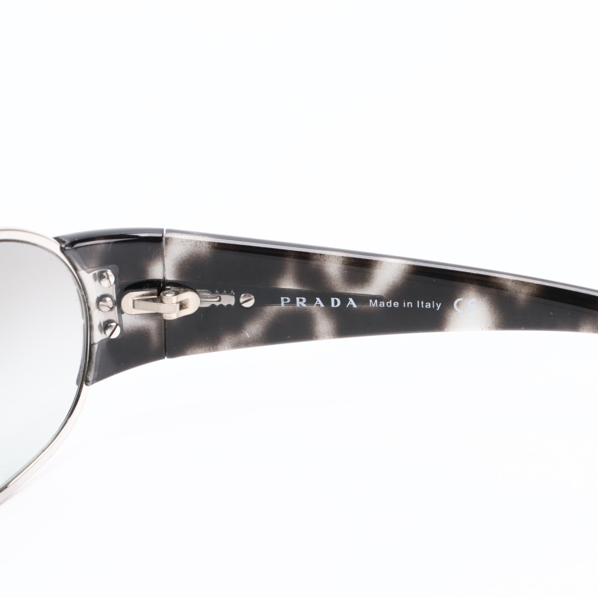 Prada SPR 60 H Speckled Black Wrap Sunglasses