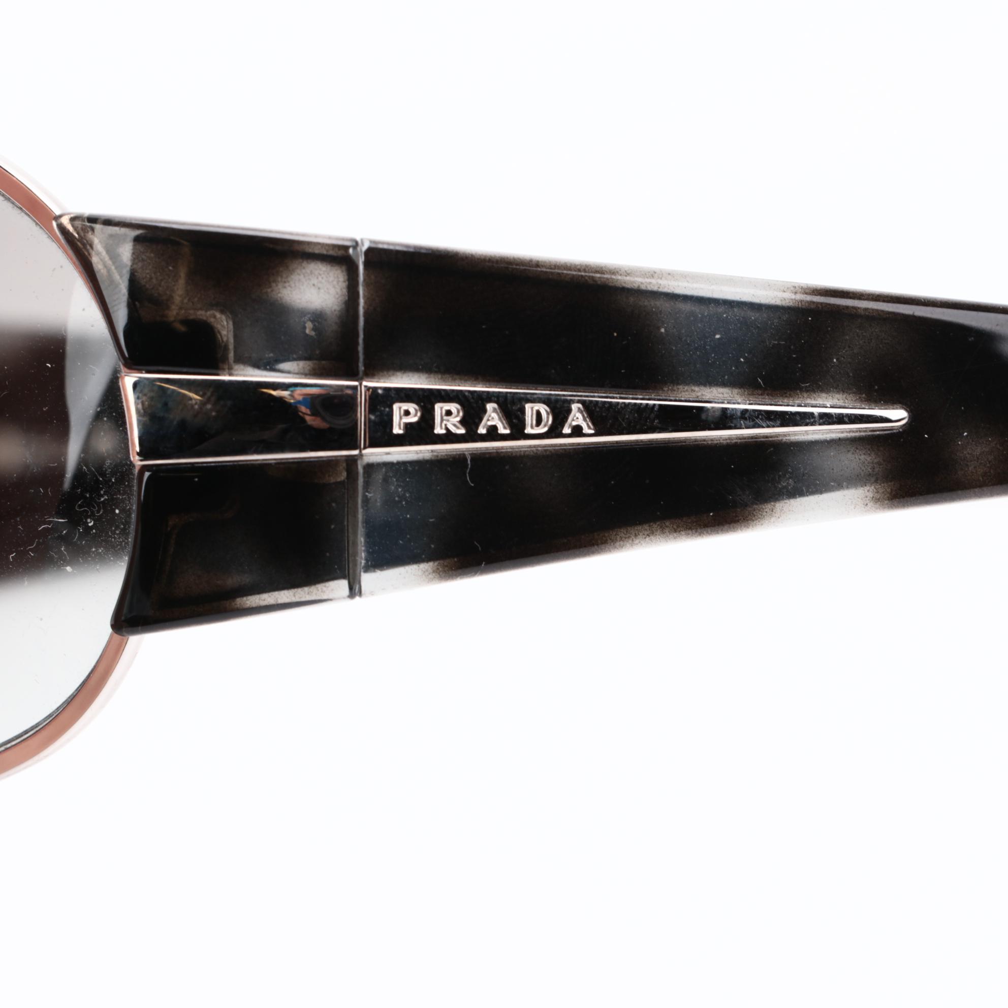 Prada SPR 60 H Speckled Black Wrap Sunglasses