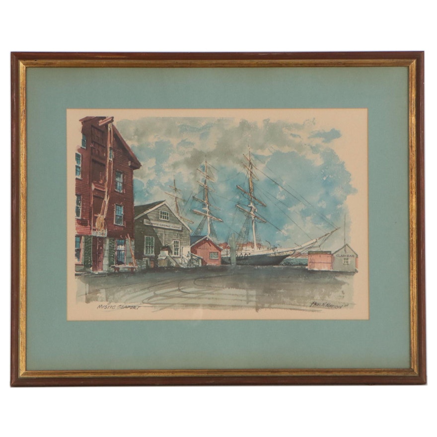 Offset Lithograph after Paul N. Norton "Mystic Seaport," Late 20th Century
