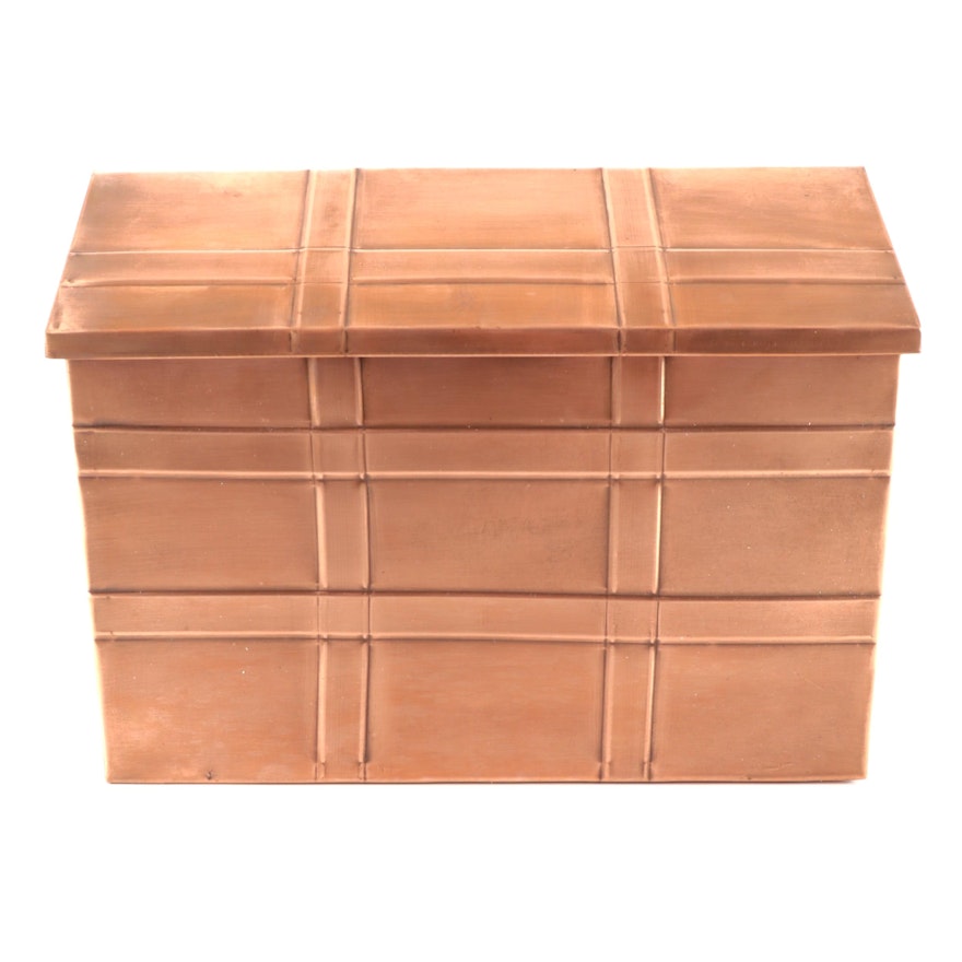 Grid Pattern Copper Wall-Mount Mailbox