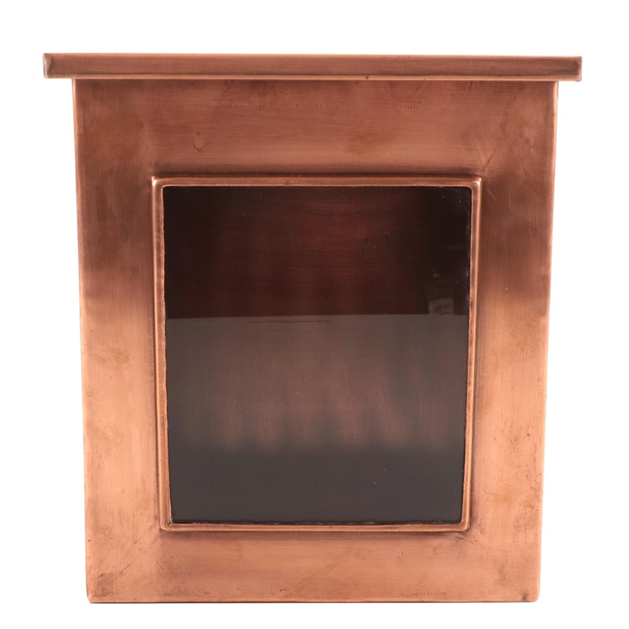 Vertical Copper Wall-Mounted Mailbox with Window