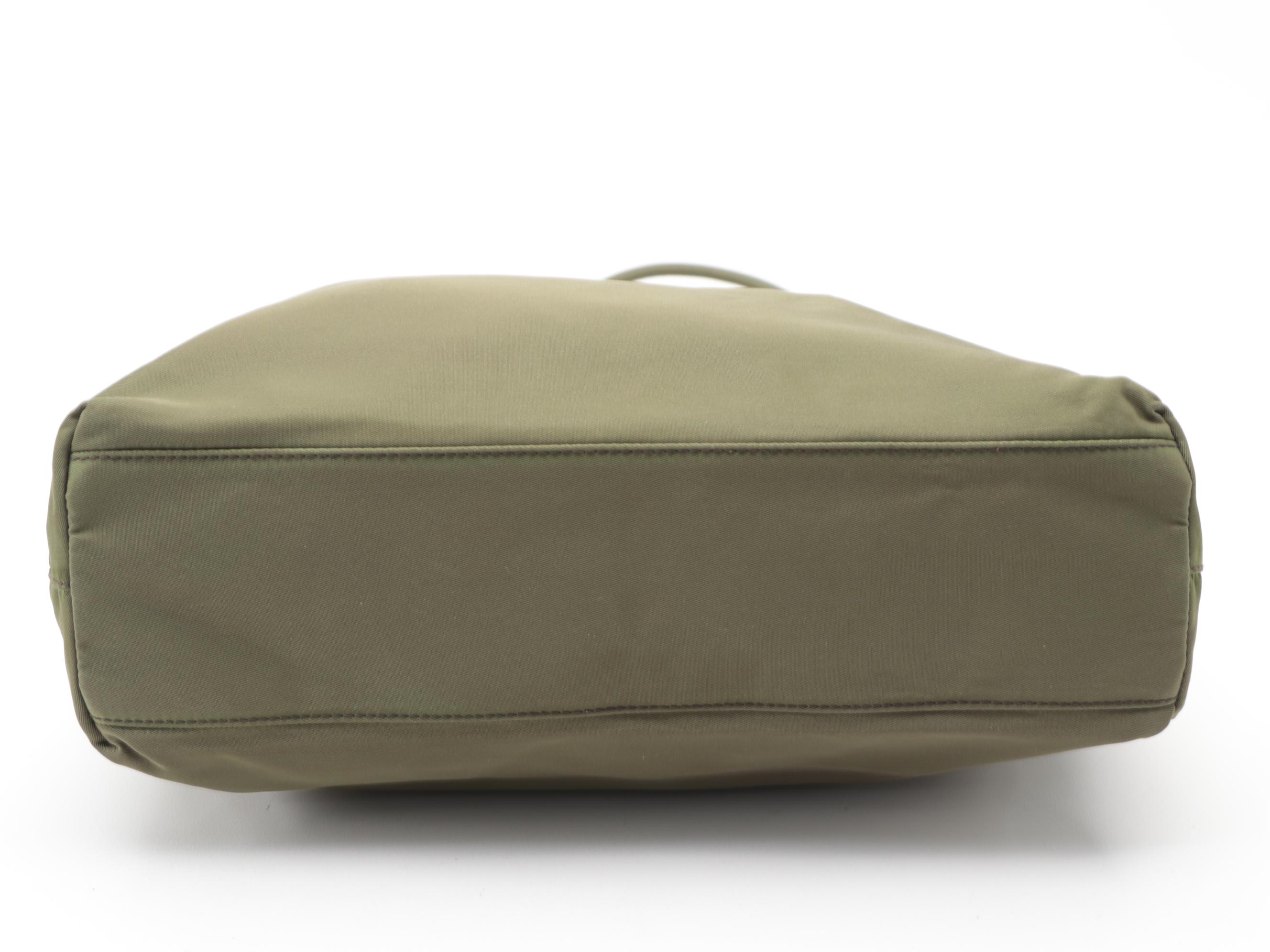 Prada Multi-Compartment Shoulder Bag in Green Tessuto Nylon