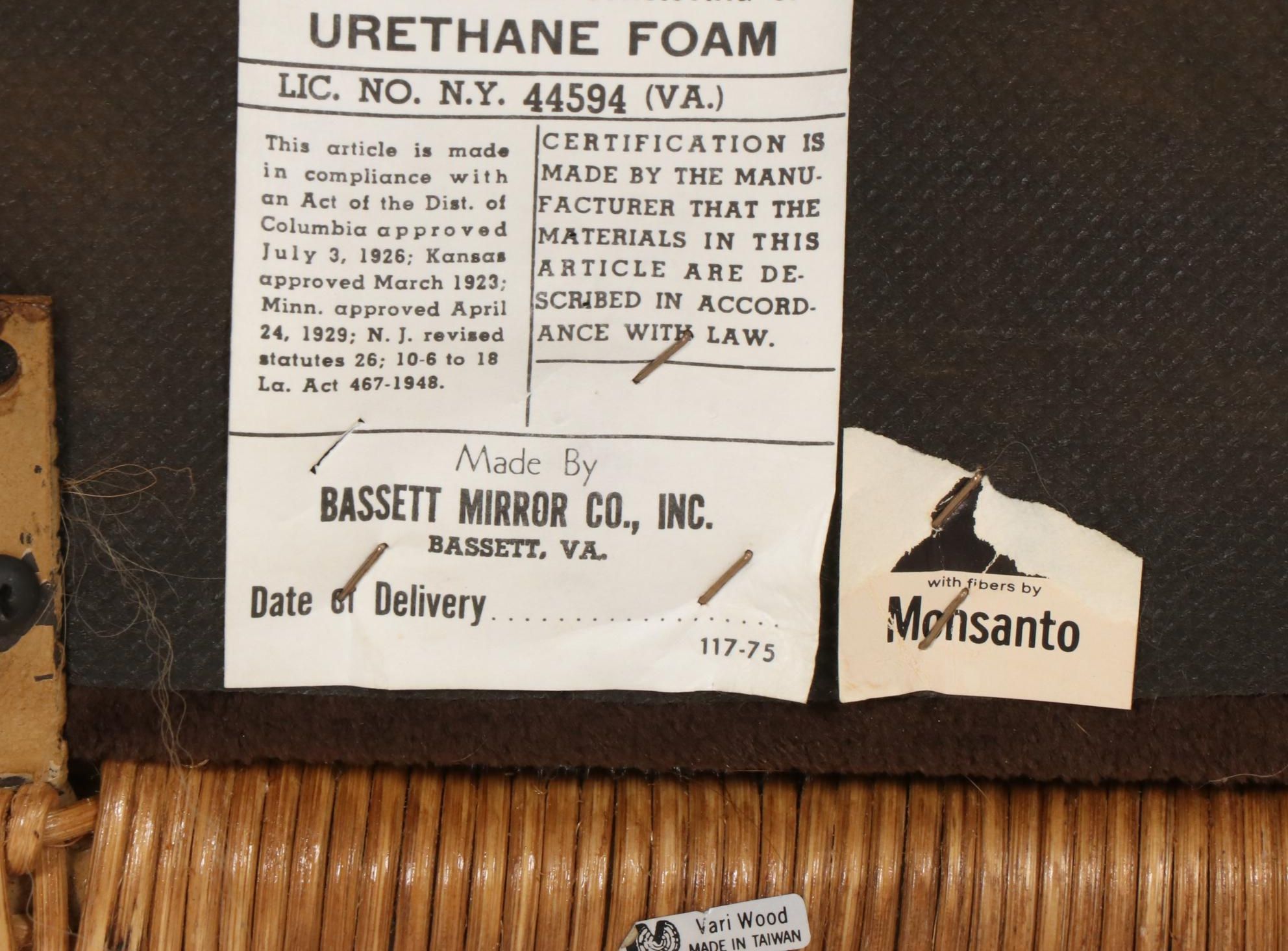 Parsons Style Games Table and Four Bassett Mirror Co. Cantilever Chairs