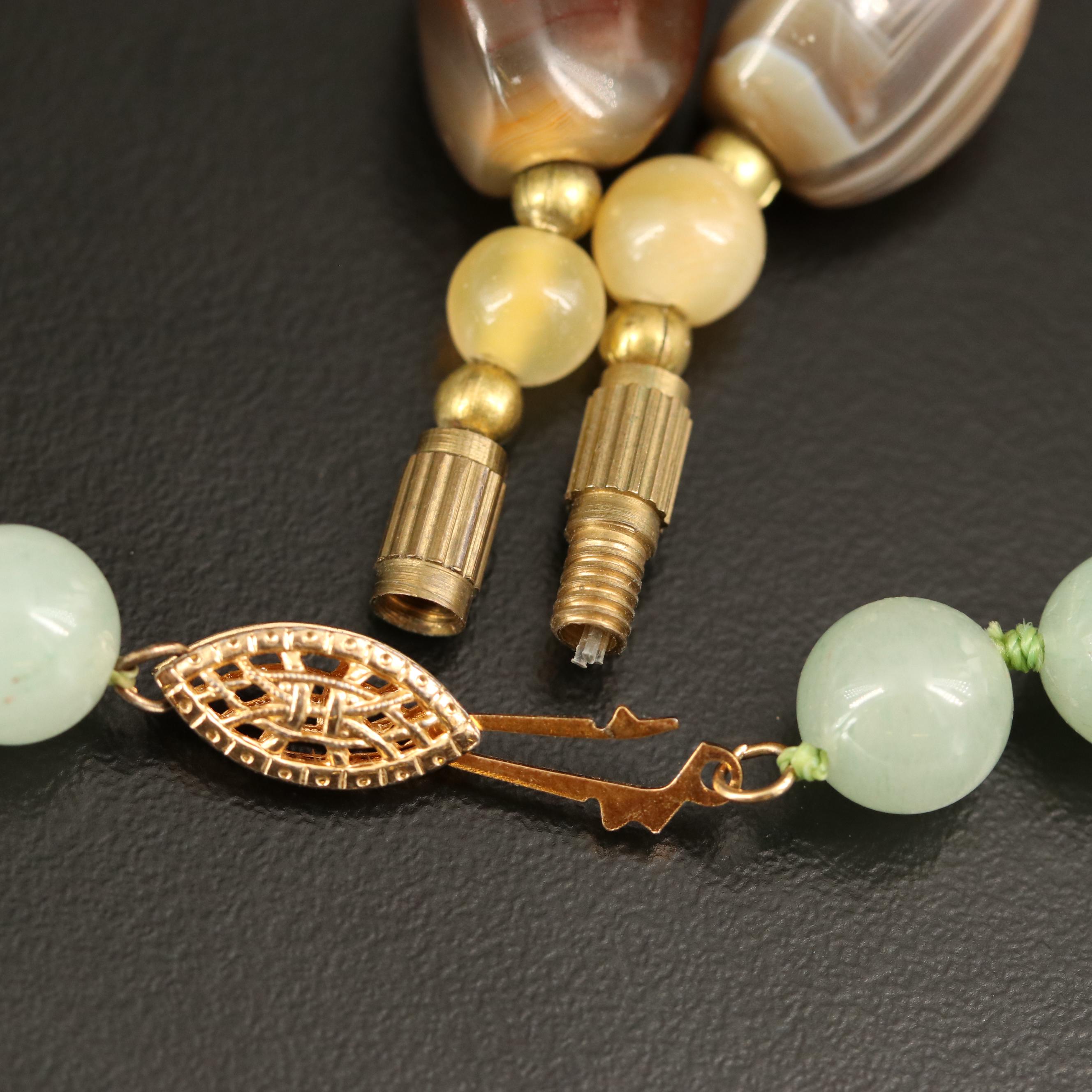Agate, Aventurine and Quartz Beaded Necklaces