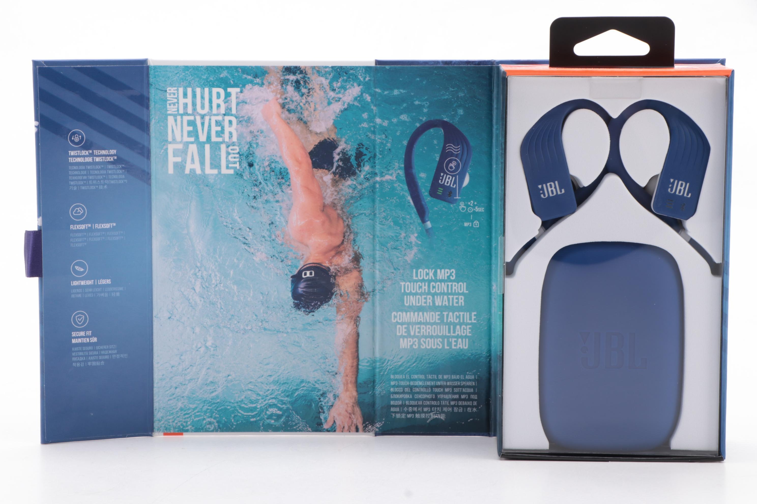 JBL by Harman"Endurance DIVE" Blue Waterproof In-Ear Bluetooth Headphones