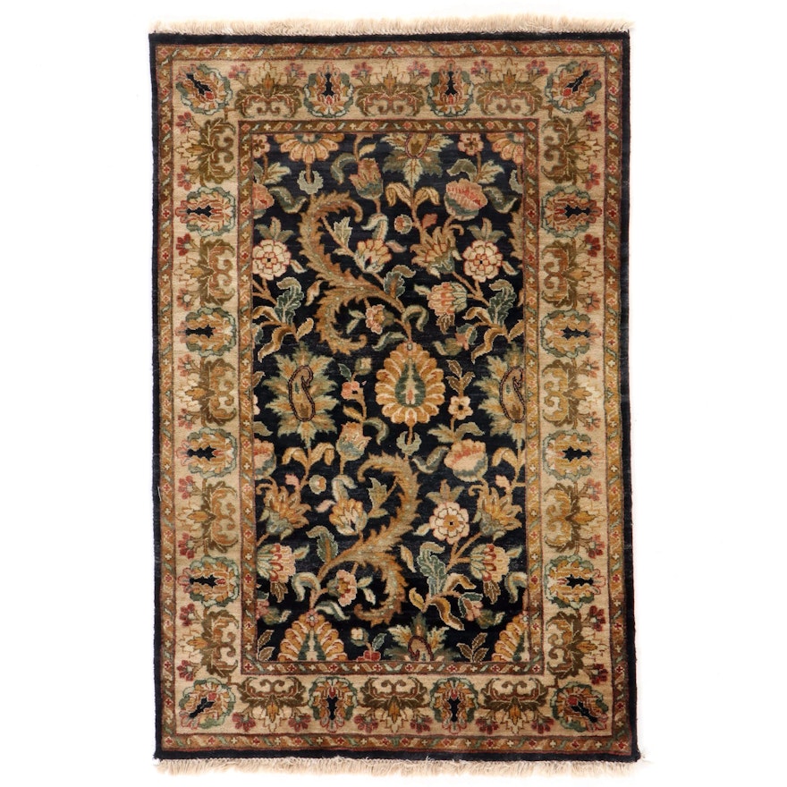 4' x 6'3 Hand-Knotted Indian Agra Floral Area Rug