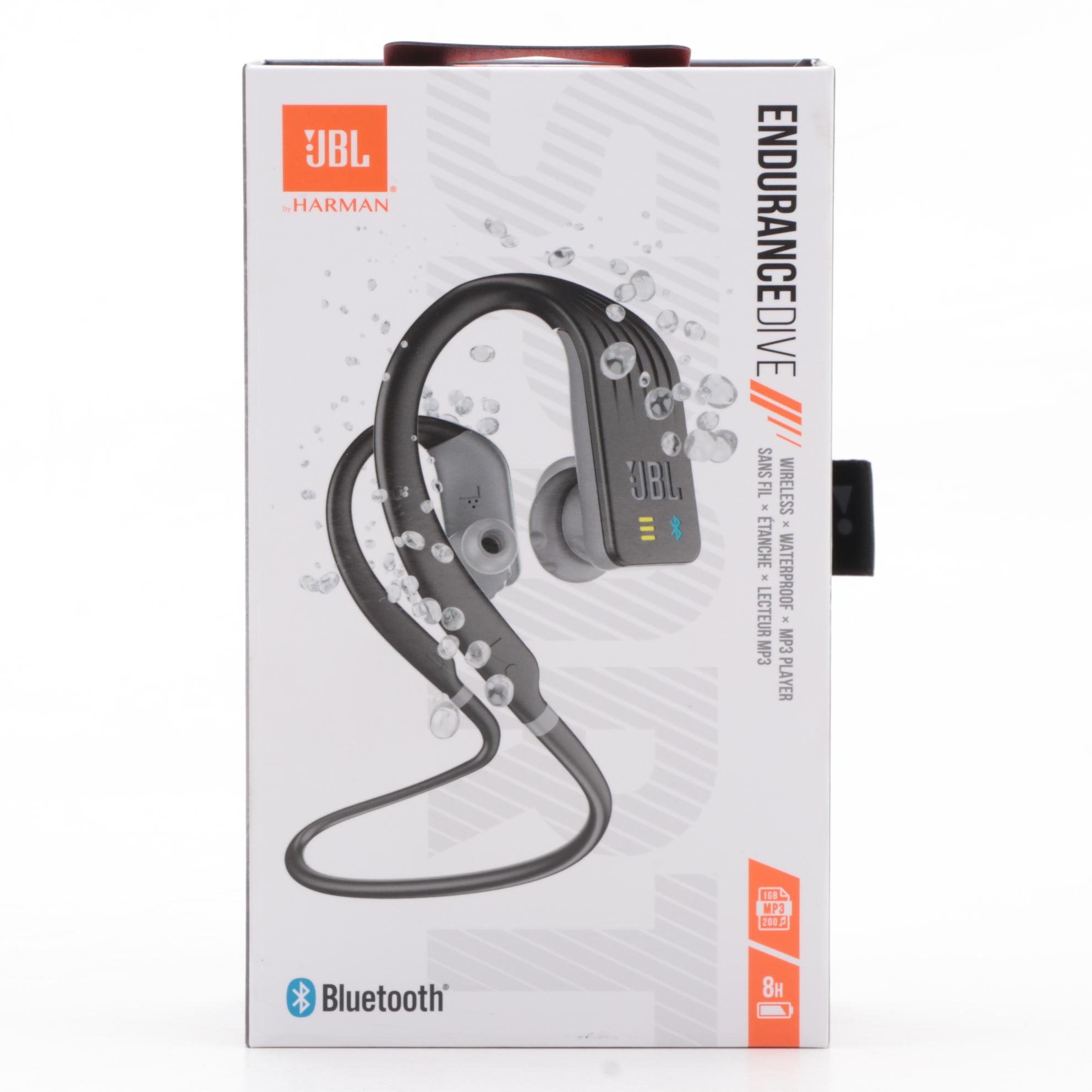 JBL by Harman "Endurance DIVE" Black Waterproof In-Ear Bluetooth Headphones