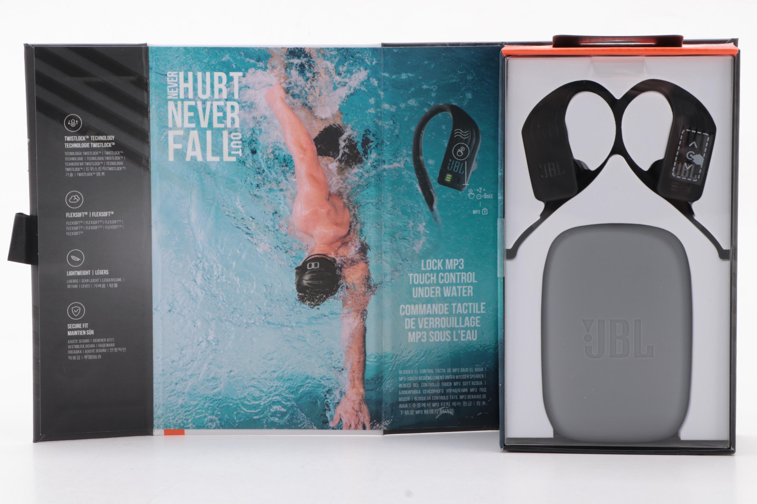 JBL by Harman "Endurance DIVE" Black Waterproof In-Ear Bluetooth Headphones